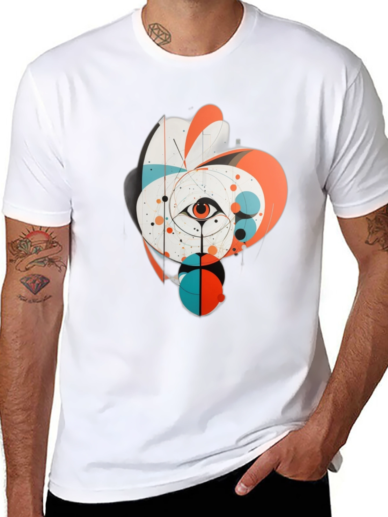 Abstract Eye Graphic Tee - Black