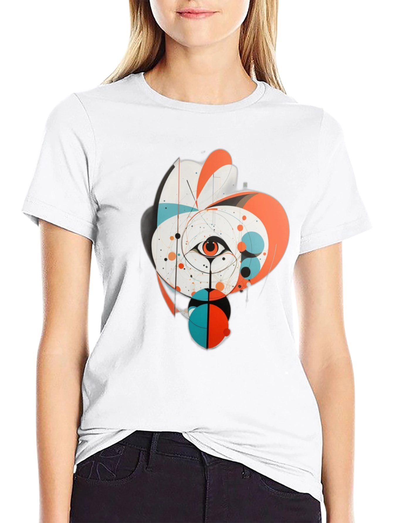 Abstract Eye Graphic Tee - Black