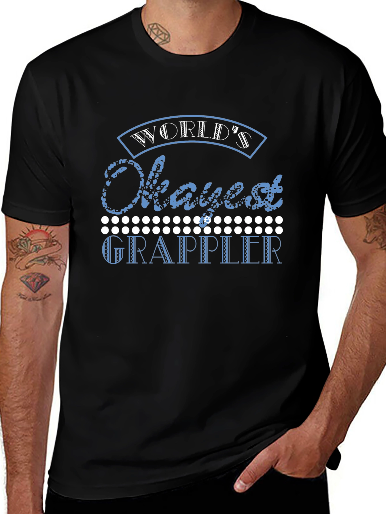 Worlds Okayest Grappler Black T-Shirt