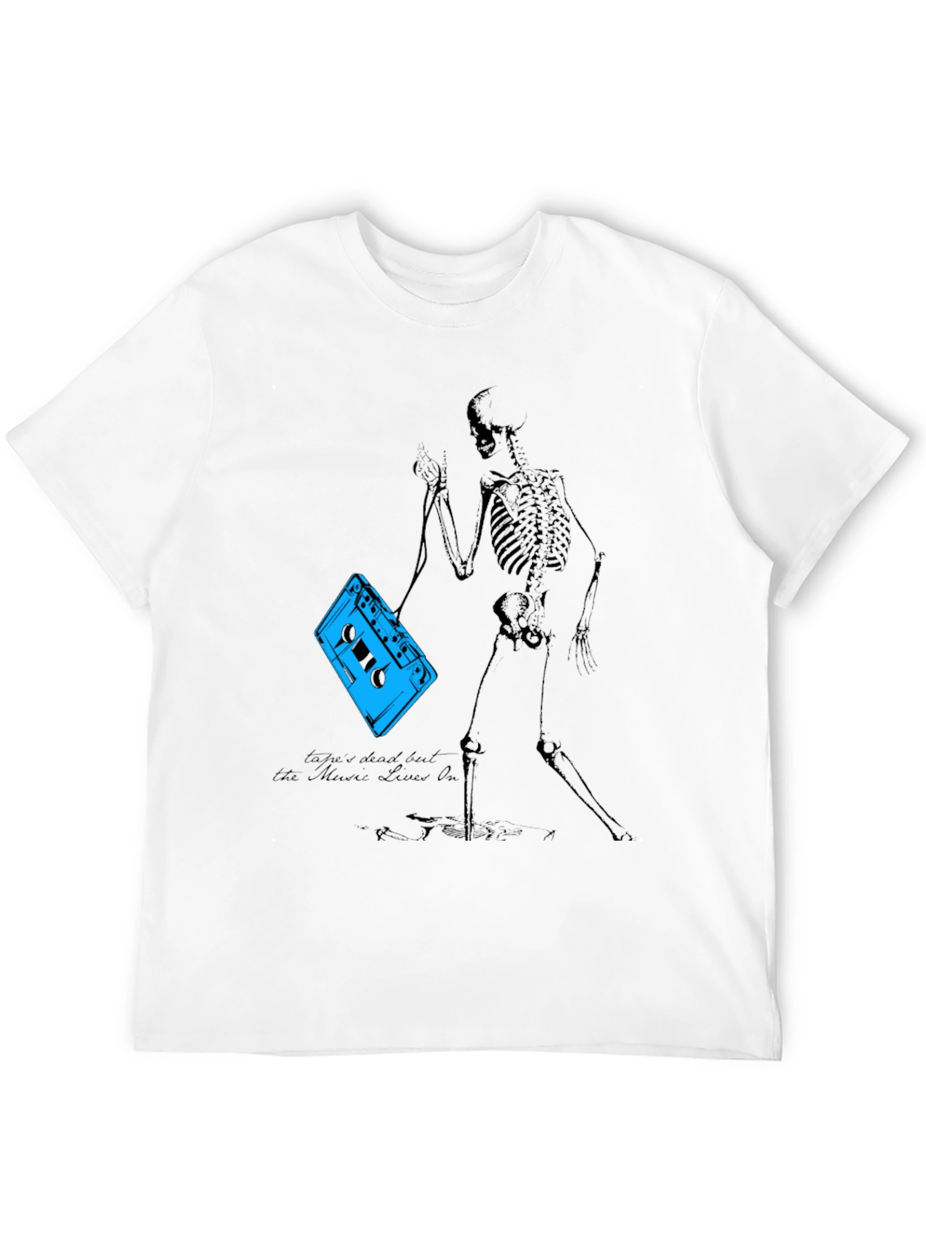 Retro Music Skeleton Graphic T-Shirt