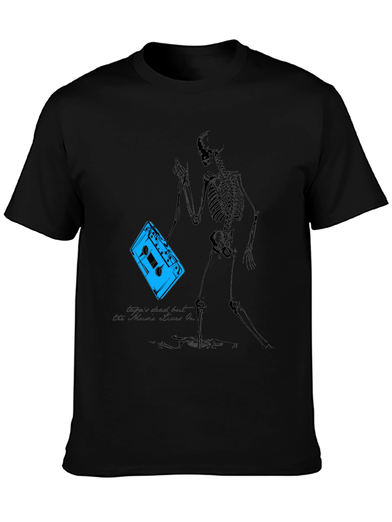 Retro Music Skeleton Graphic T-Shirt
