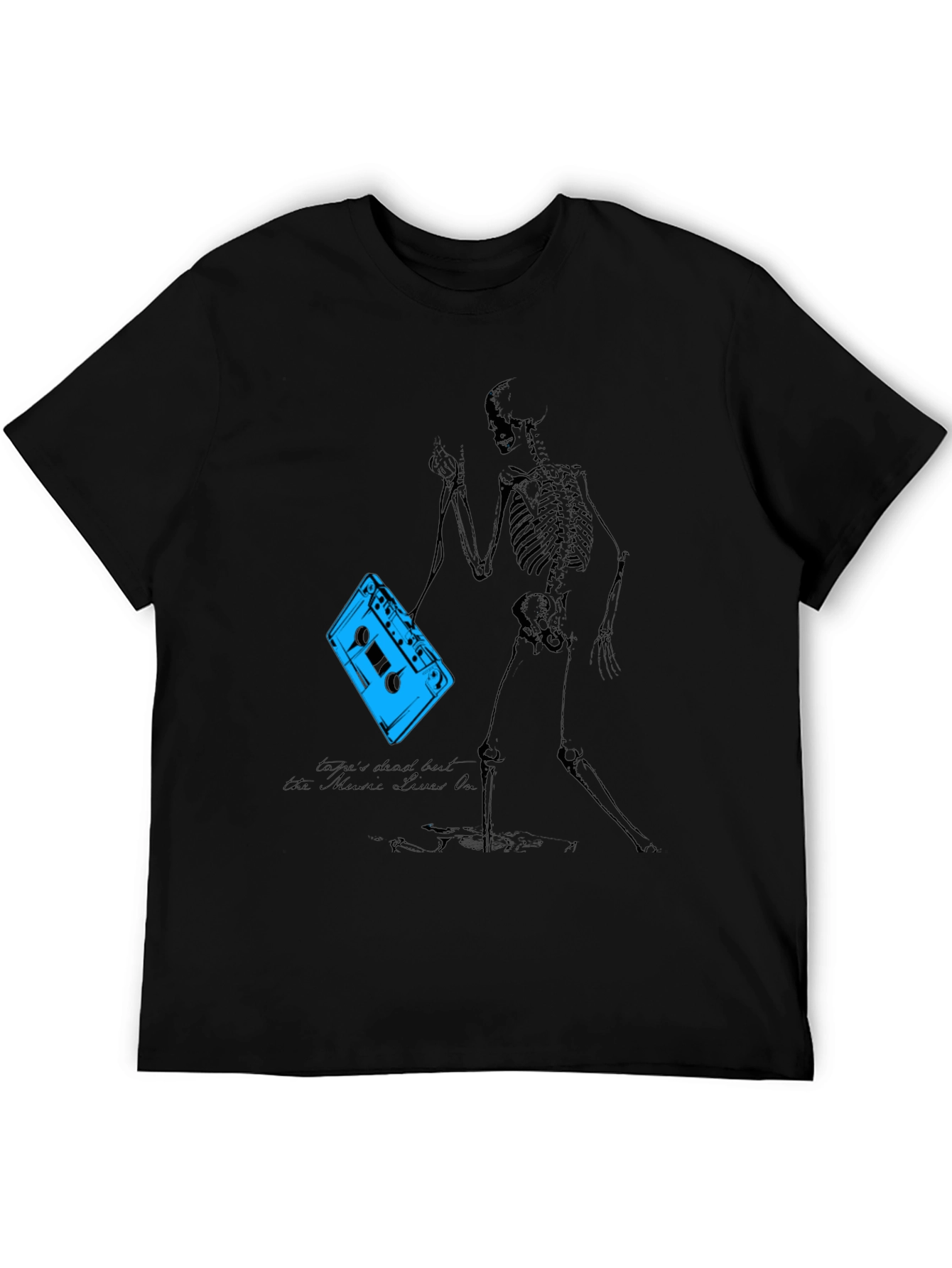 Retro Music Skeleton Graphic T-Shirt