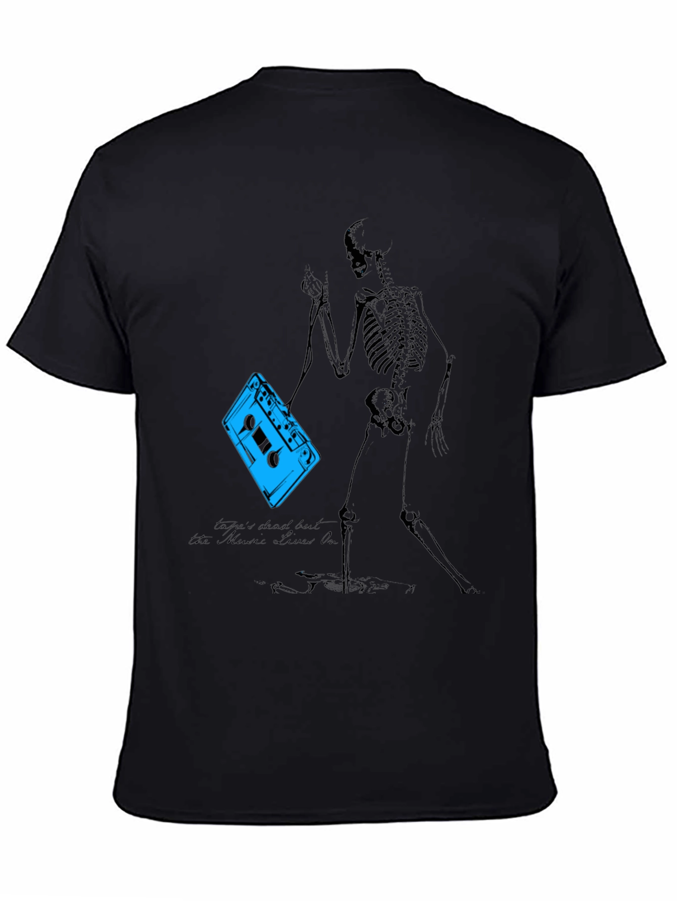 Retro Music Skeleton Graphic T-Shirt