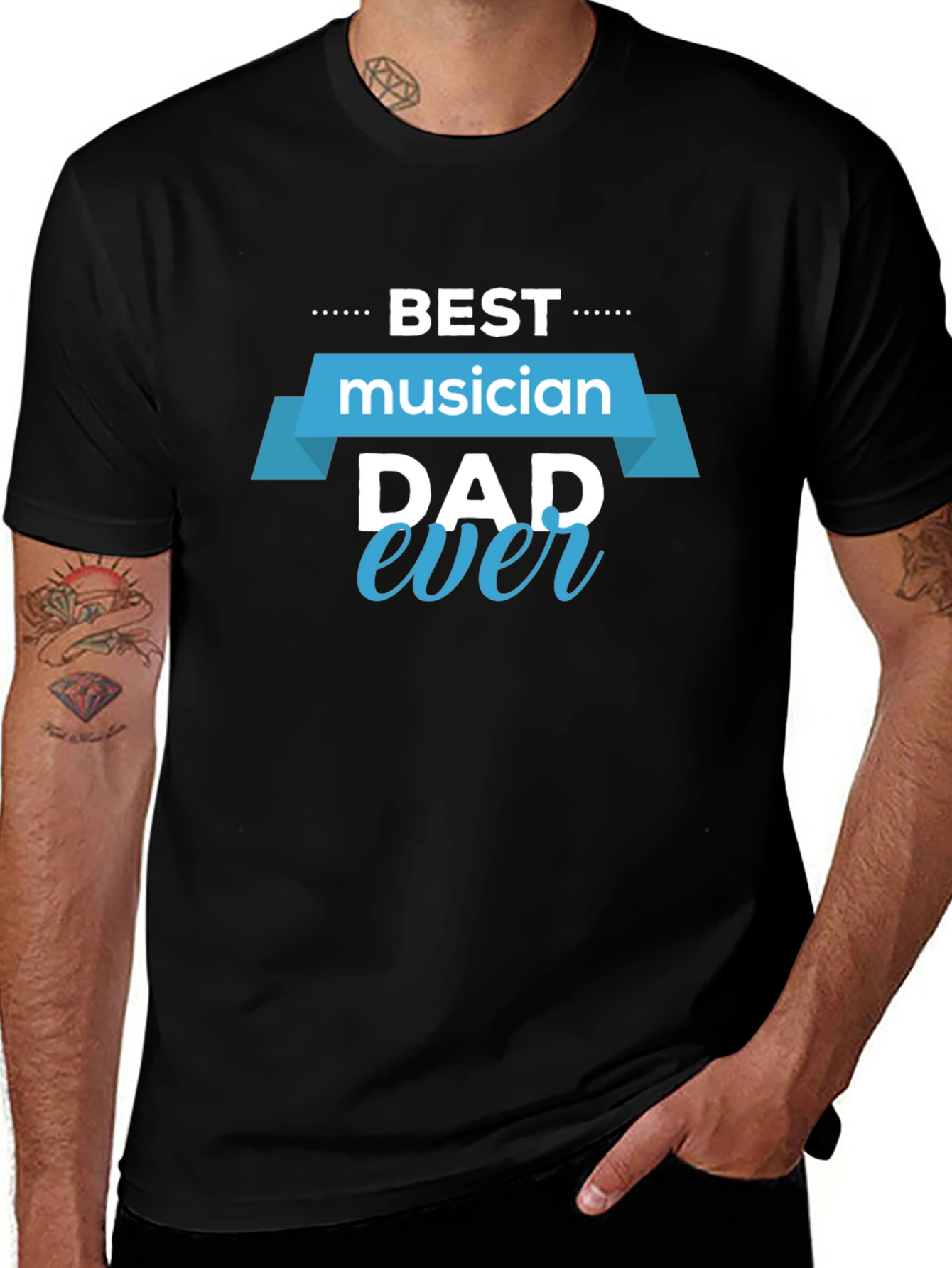 Best Musician Dad Ever Black T-Shirt