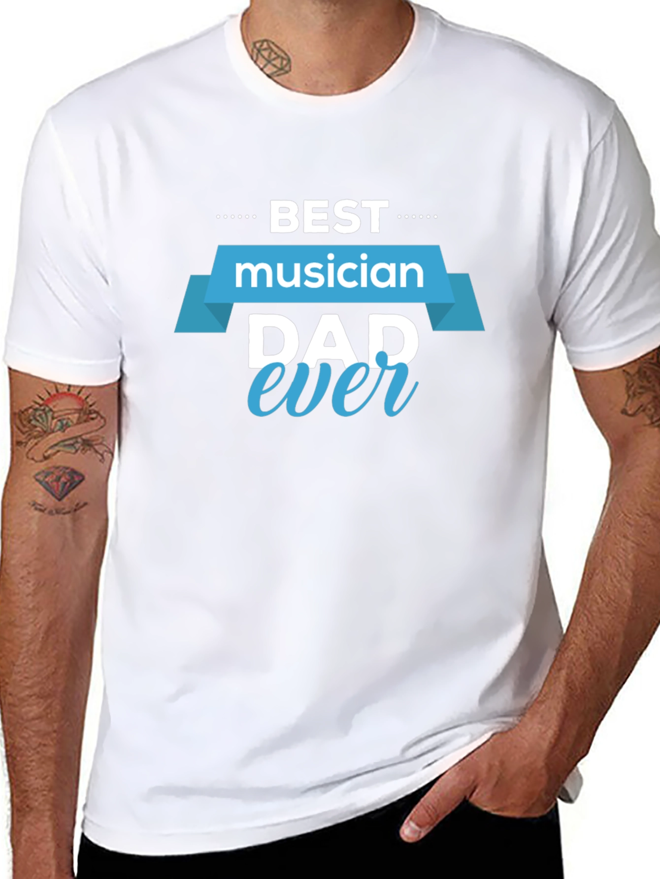 Best Musician Dad Ever Black T-Shirt