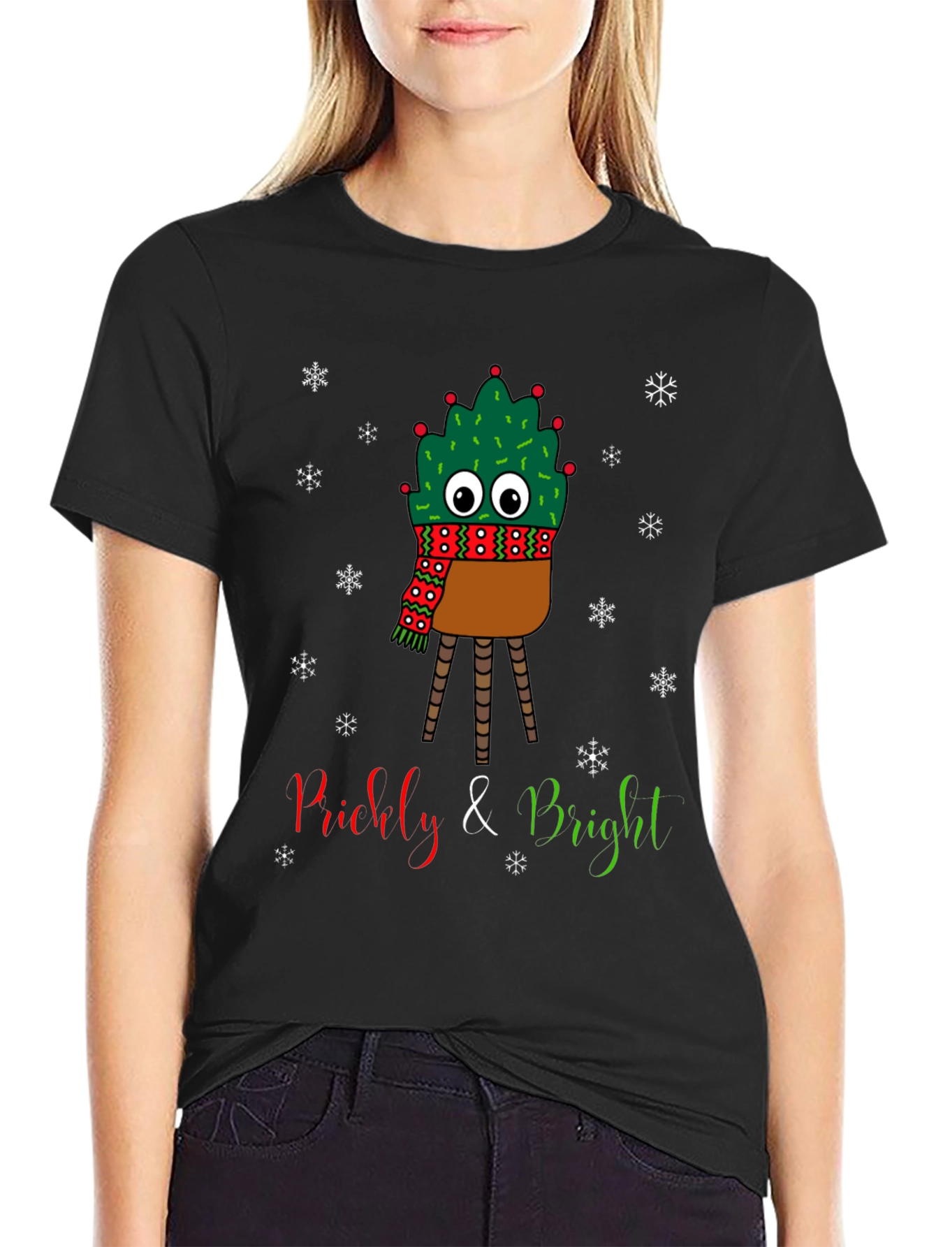 Prickly & Bright Cactus Christmas T-Shirt