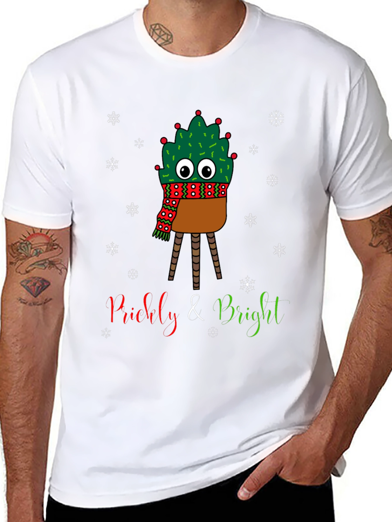 Prickly & Bright Cactus Christmas T-Shirt
