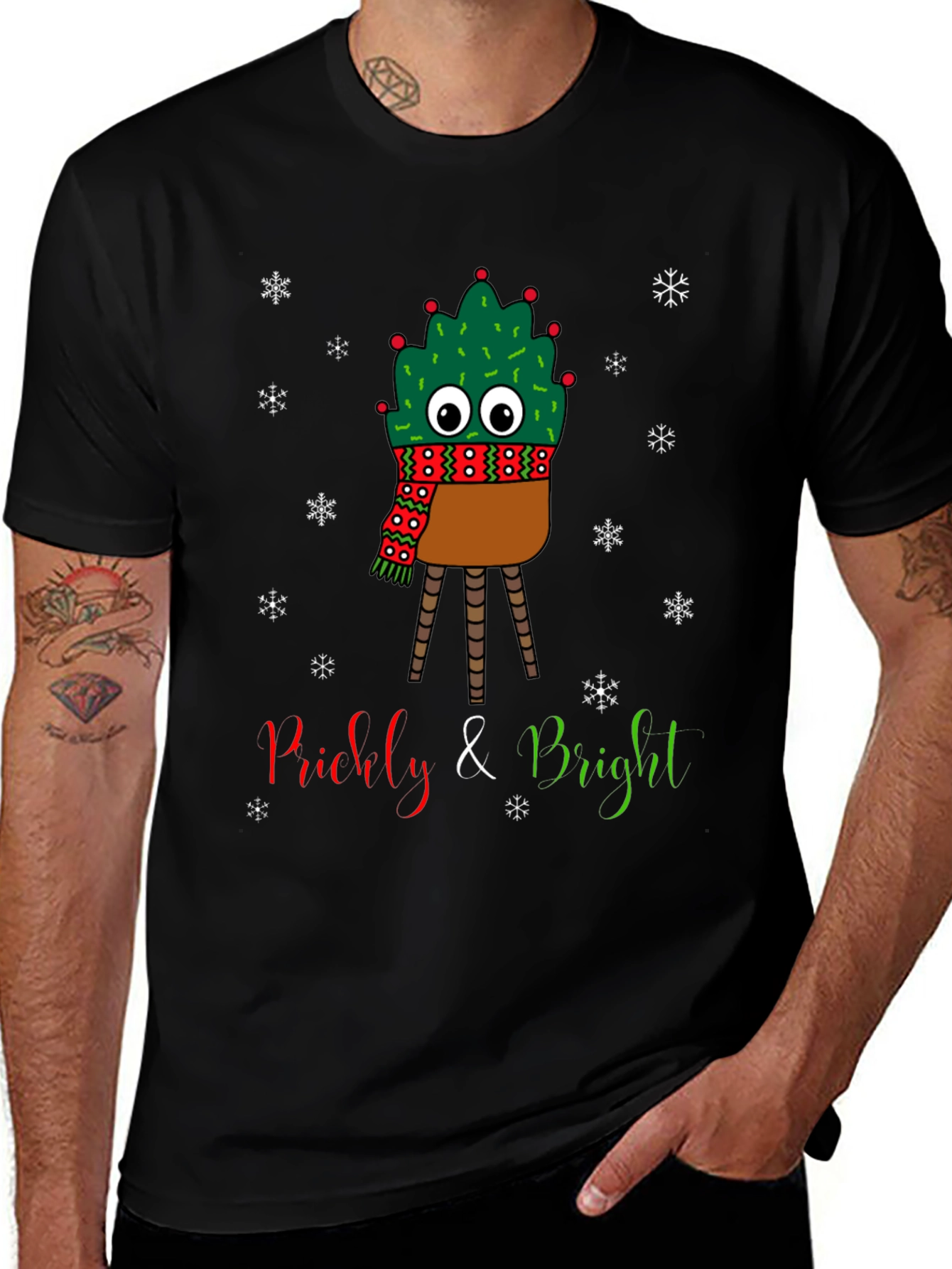 Prickly & Bright Cactus Christmas T-Shirt