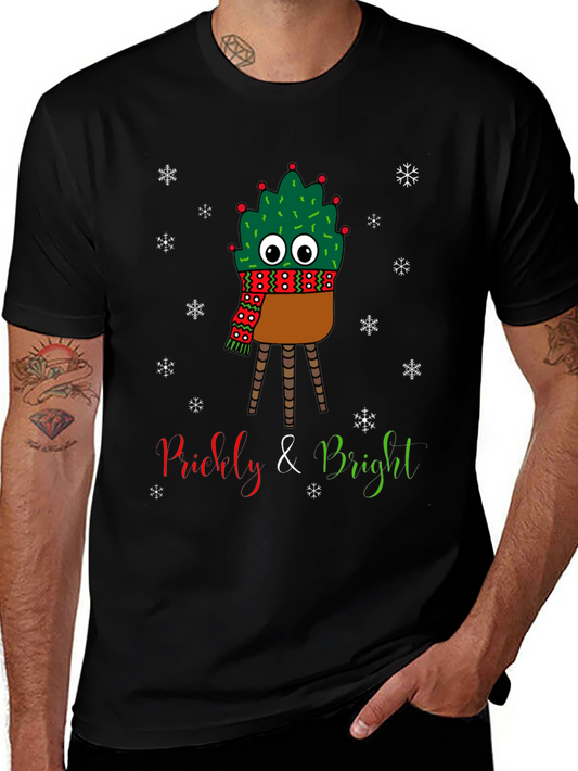Prickly & Bright Cactus Christmas T-Shirt