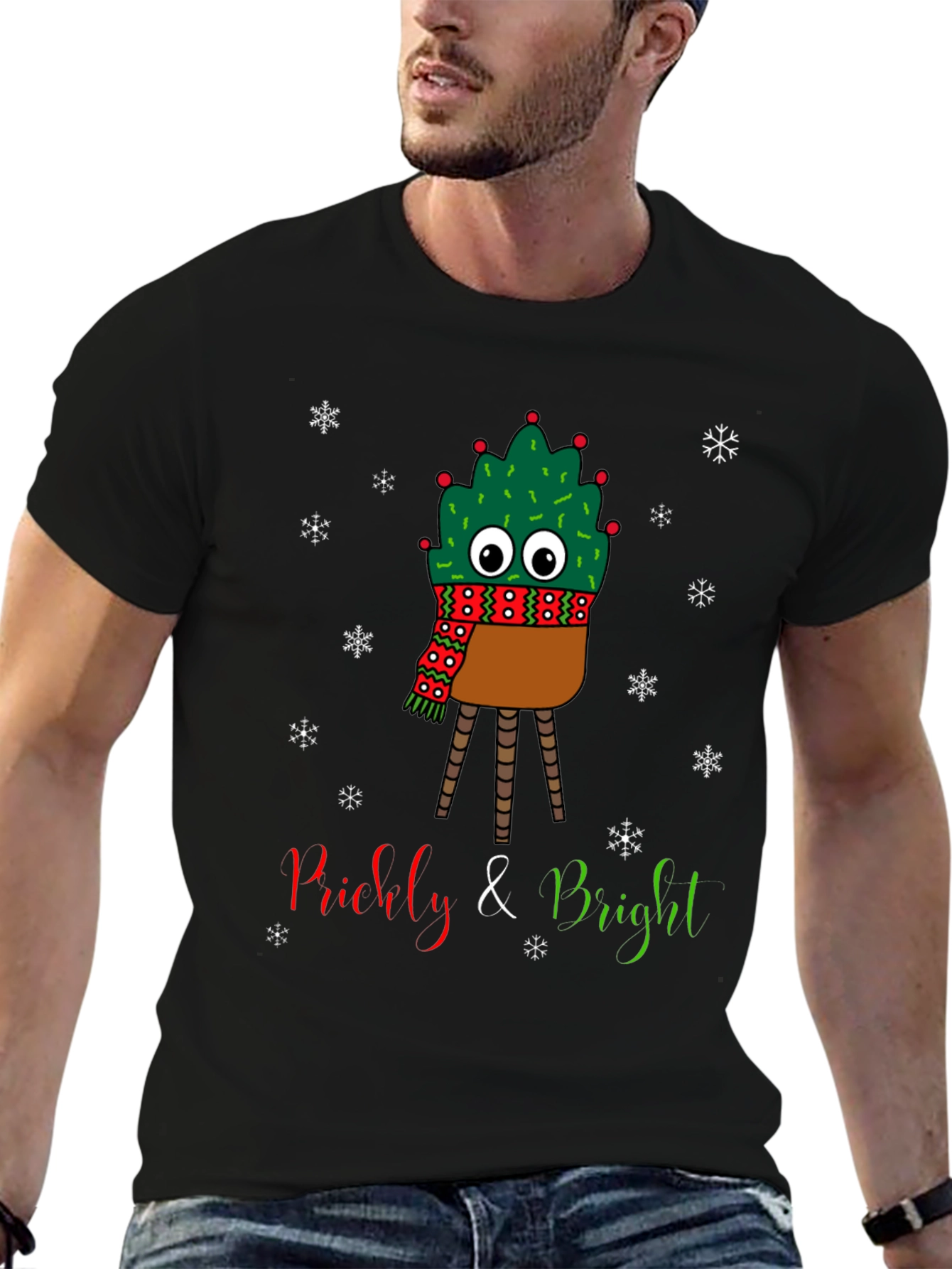 Prickly & Bright Cactus Christmas T-Shirt