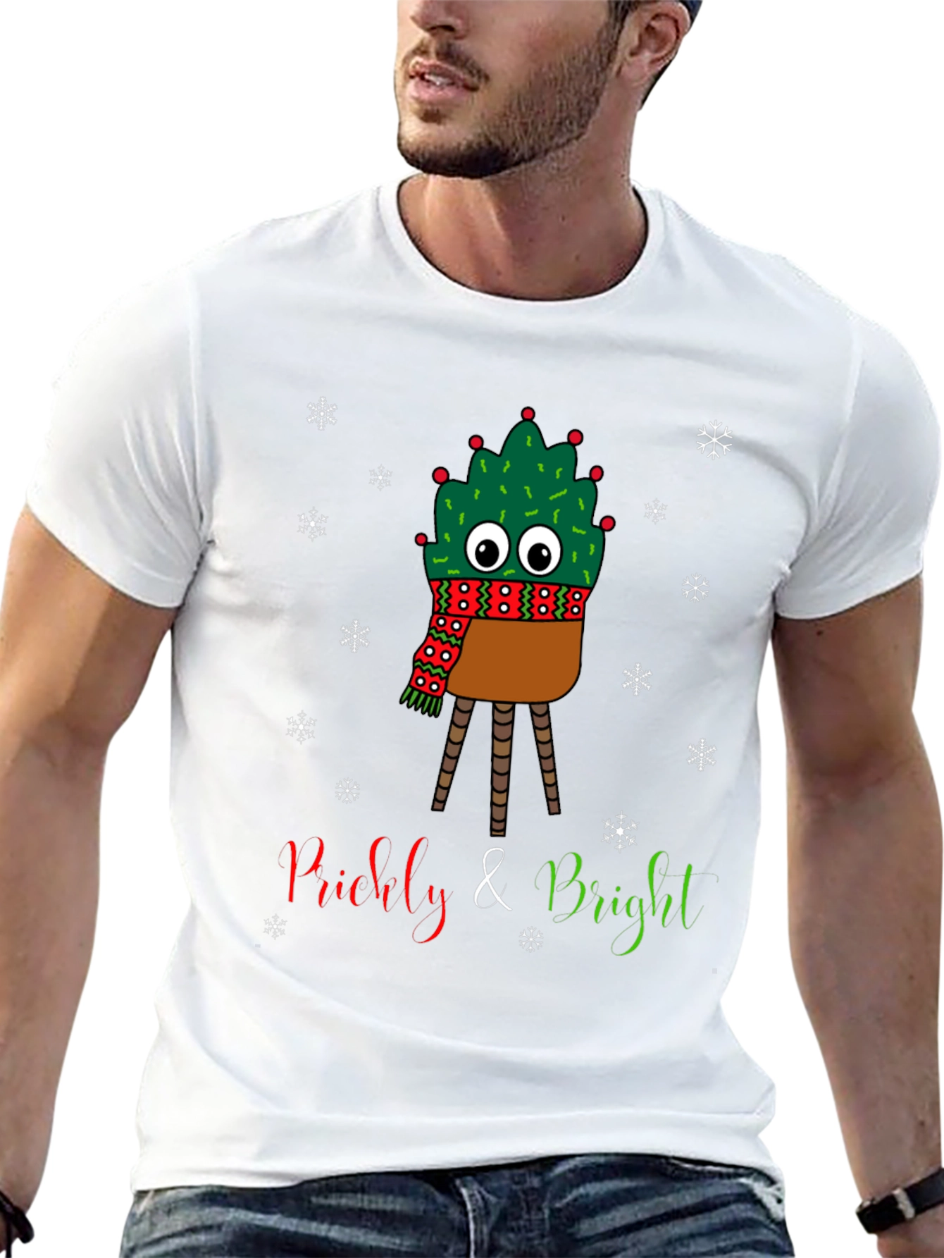 Prickly & Bright Cactus Christmas T-Shirt