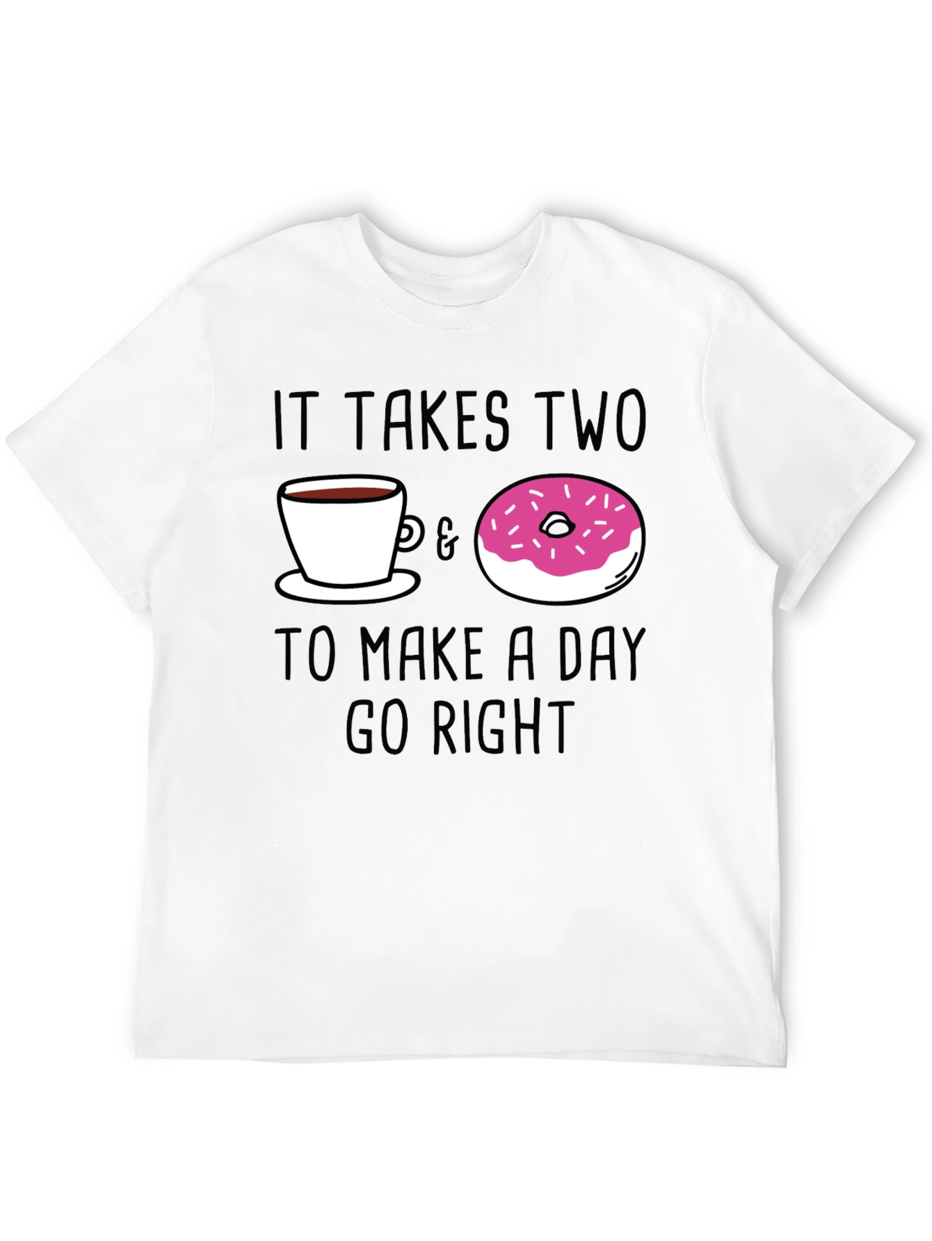 Coffee & Donut Day Right Black Graphic Tee