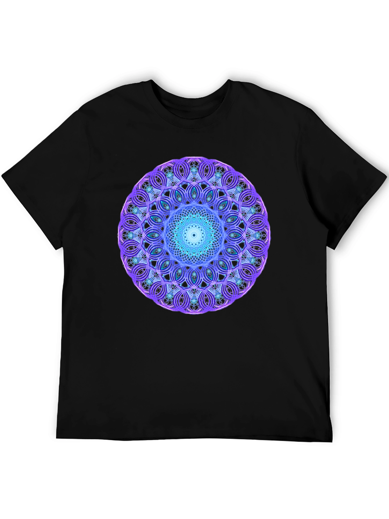 Geometric Mandala Graphic Black Tee