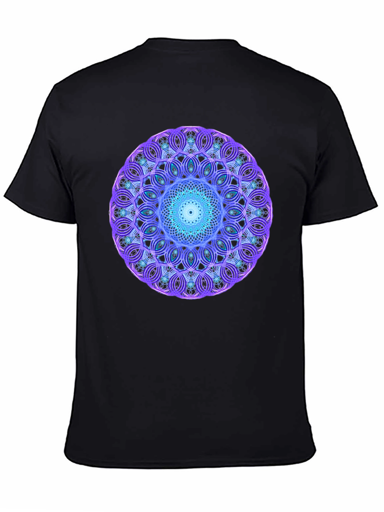 Geometric Mandala Graphic Black Tee