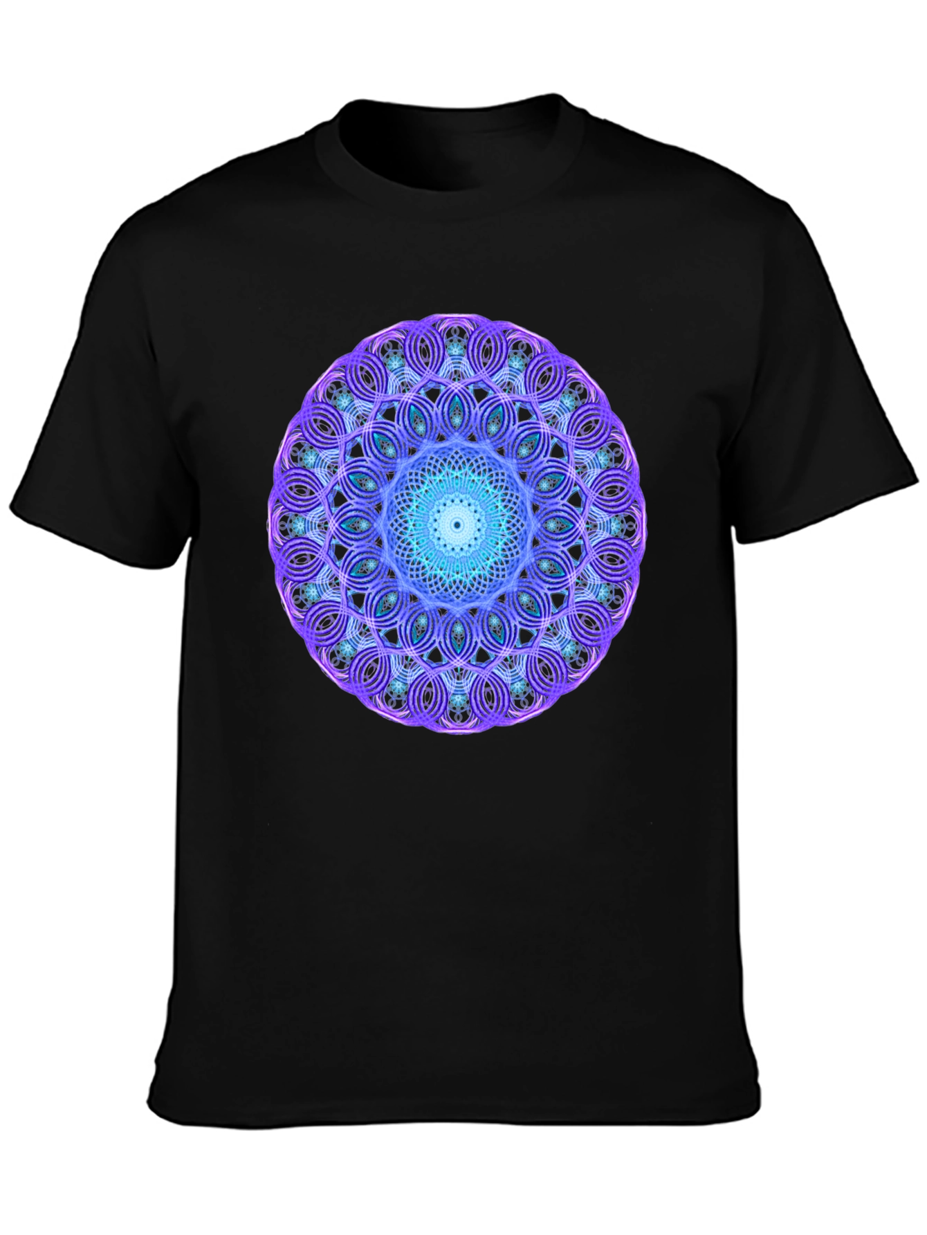 Geometric Mandala Graphic Black Tee