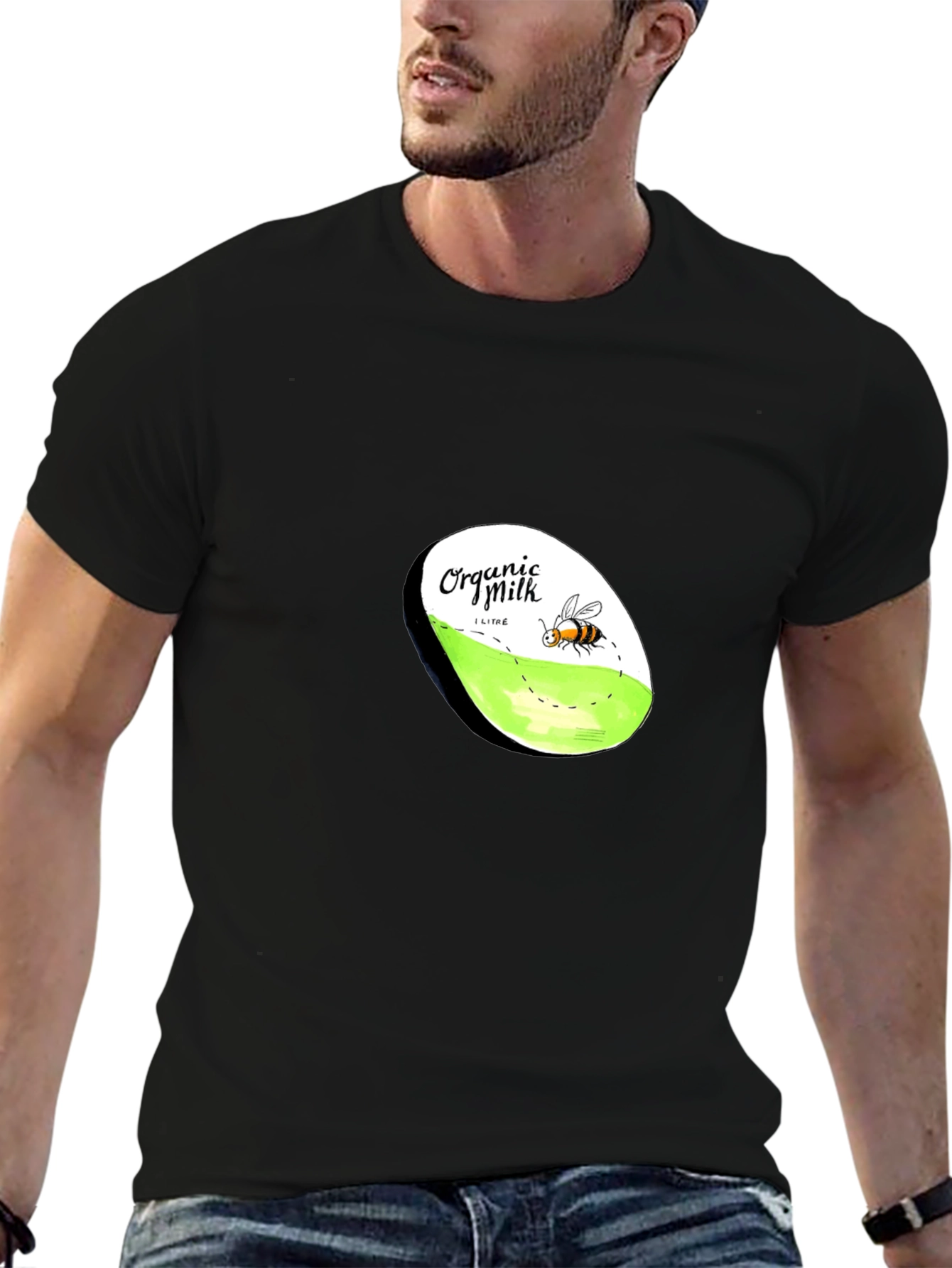 Organic Milk Bee Graphic T-Shirt