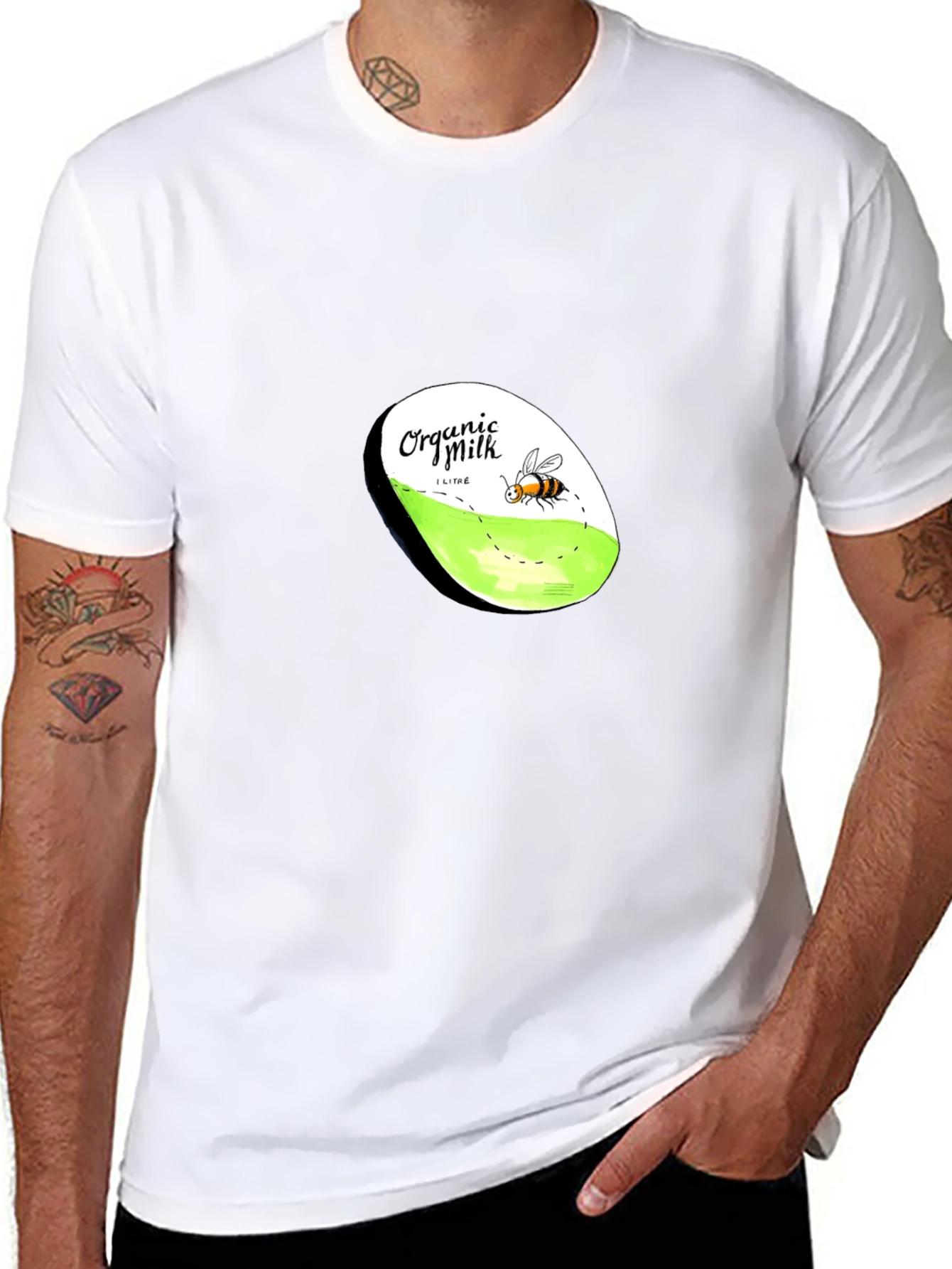 Organic Milk Bee Graphic T-Shirt