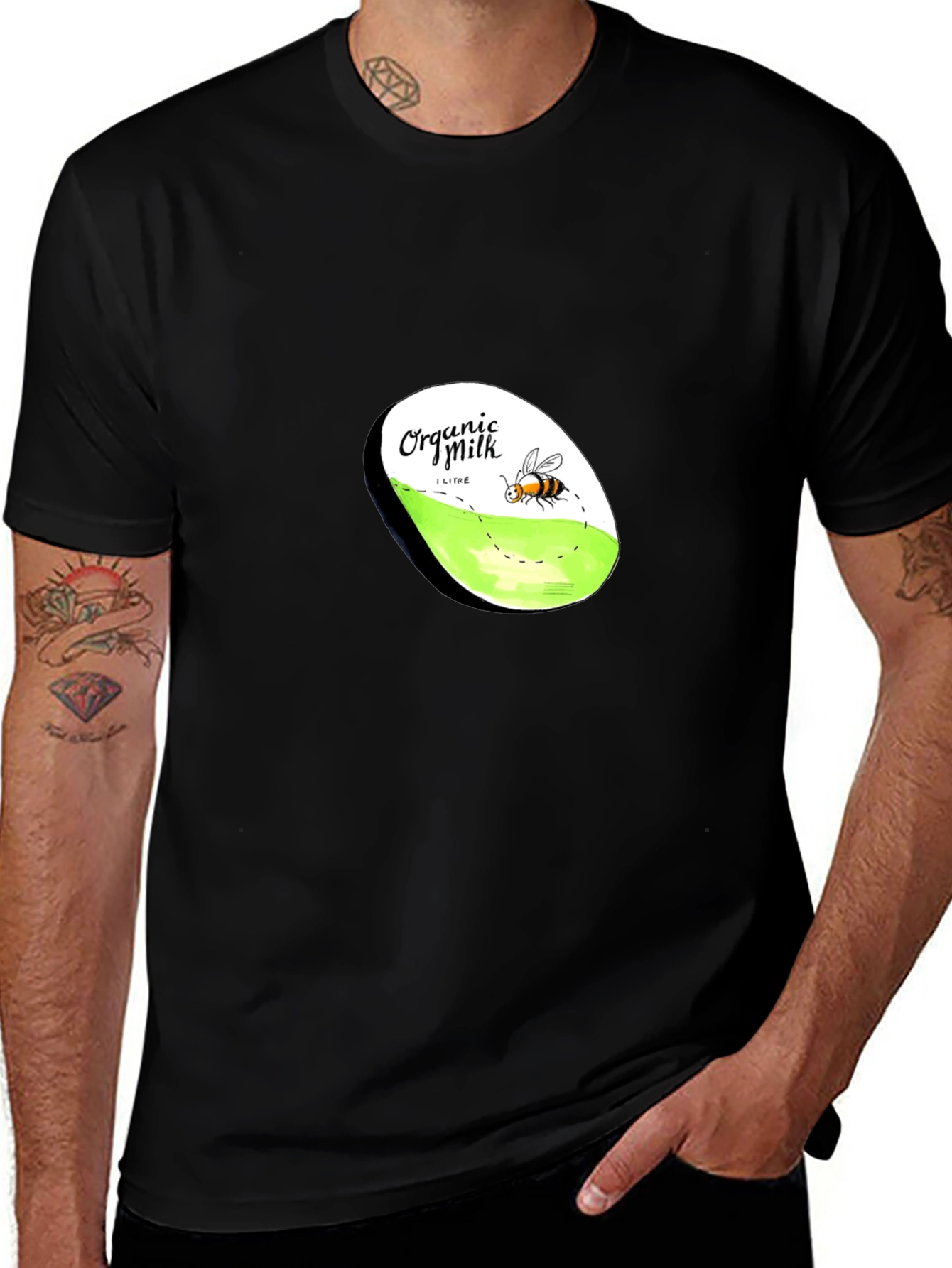 Organic Milk Bee Graphic T-Shirt