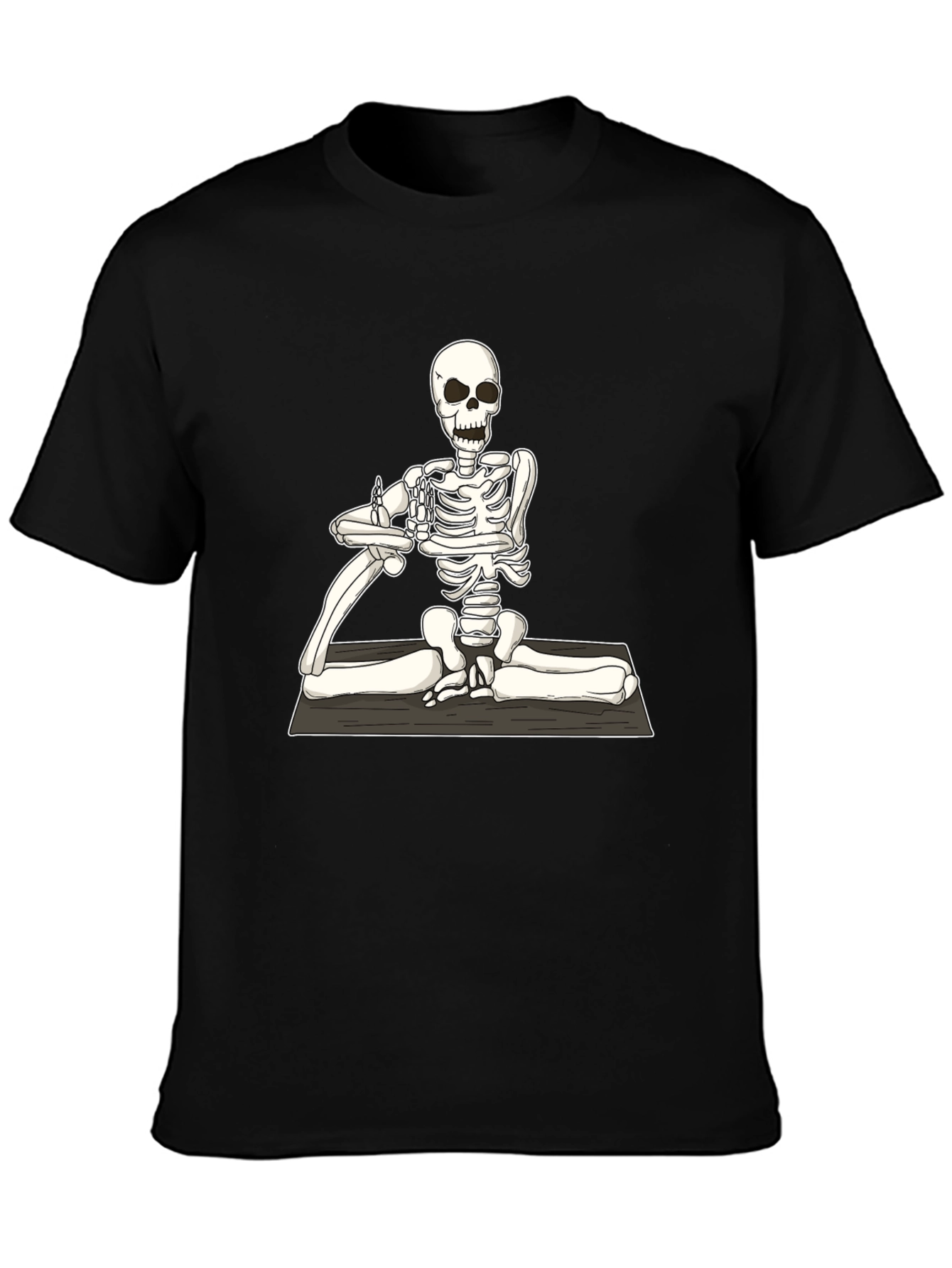 Yoga Skeleton Graphic Tee - Black