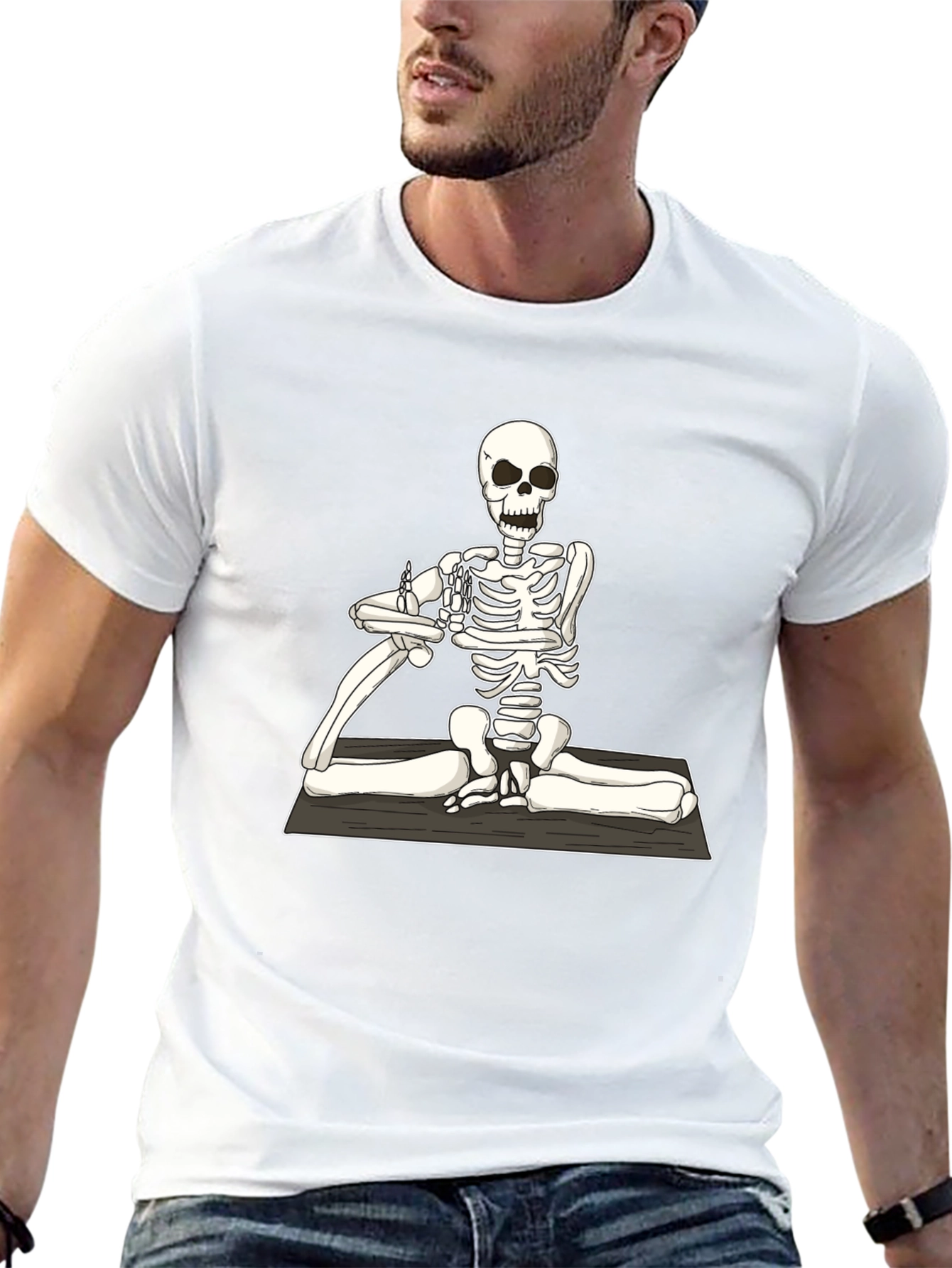 Yoga Skeleton Graphic Tee - Black