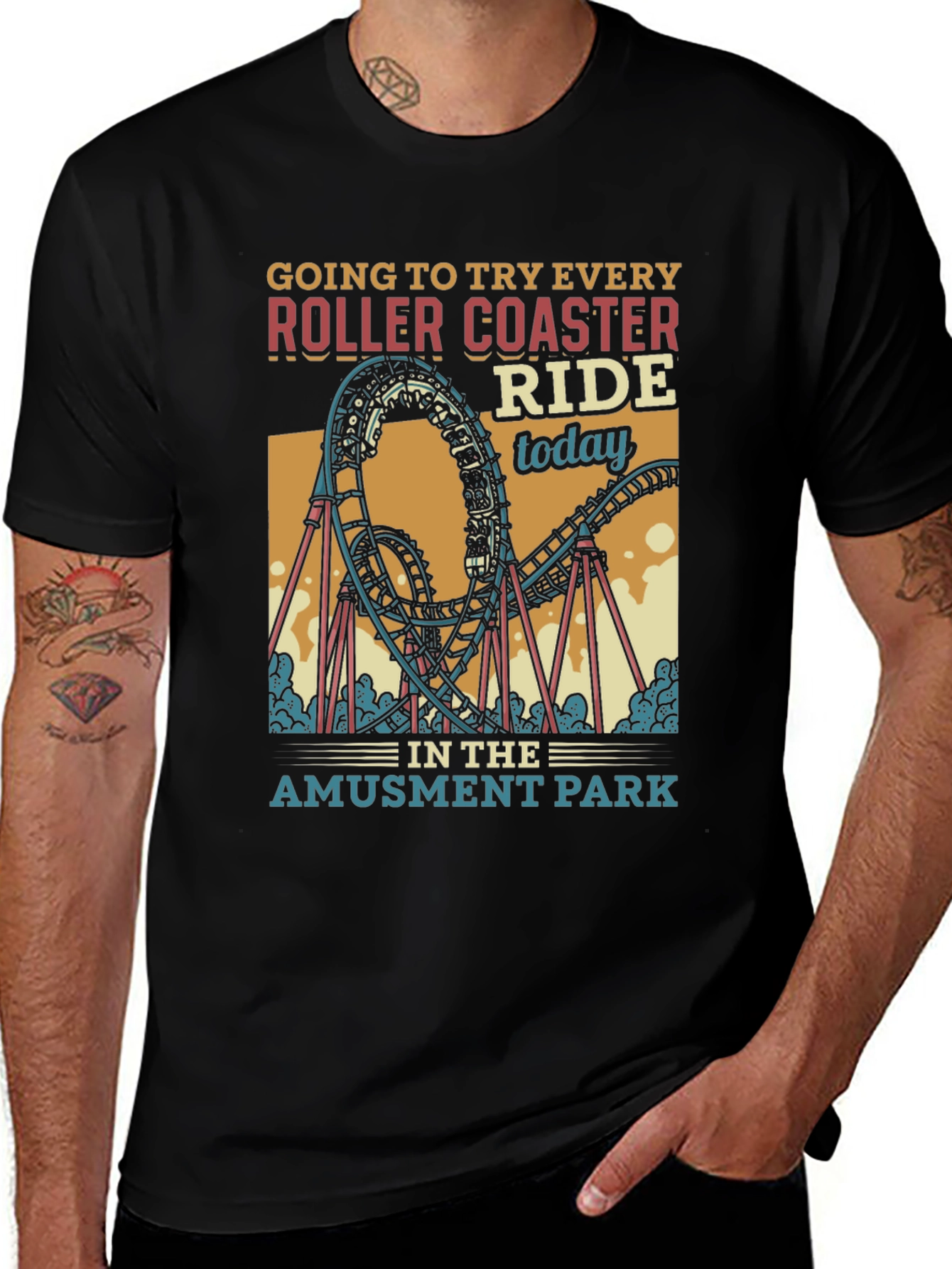 Amusement Park Roller Coaster T-Shirt