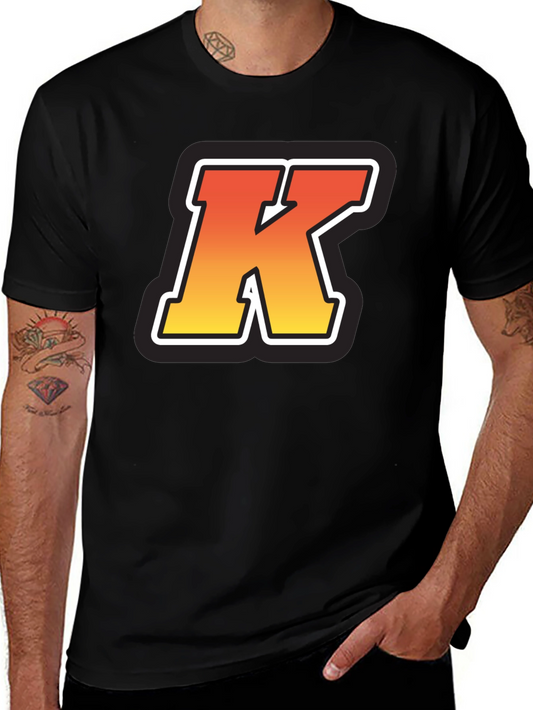 Bold Initial K T-Shirt - Gradient Letter Design
