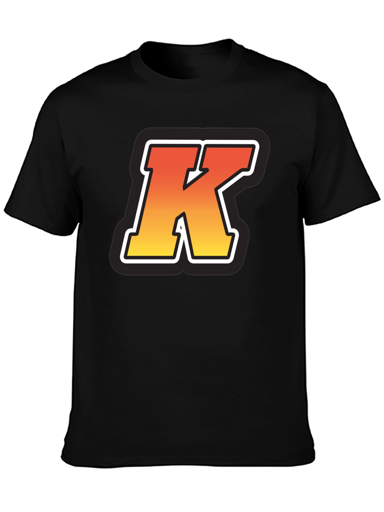 Bold Initial K T-Shirt - Gradient Letter Design
