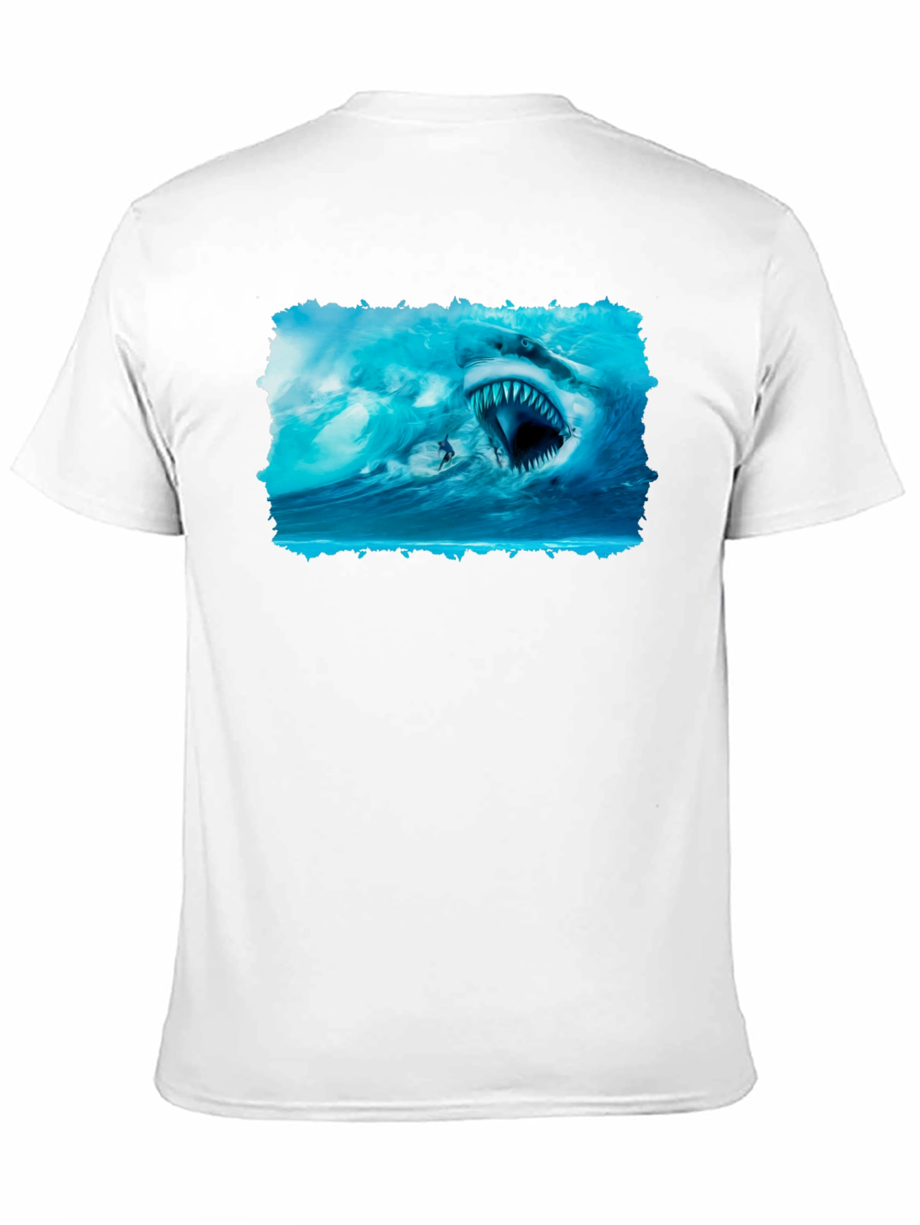 Shark Attack Graphic Tee - Black Cotton T-Shirt