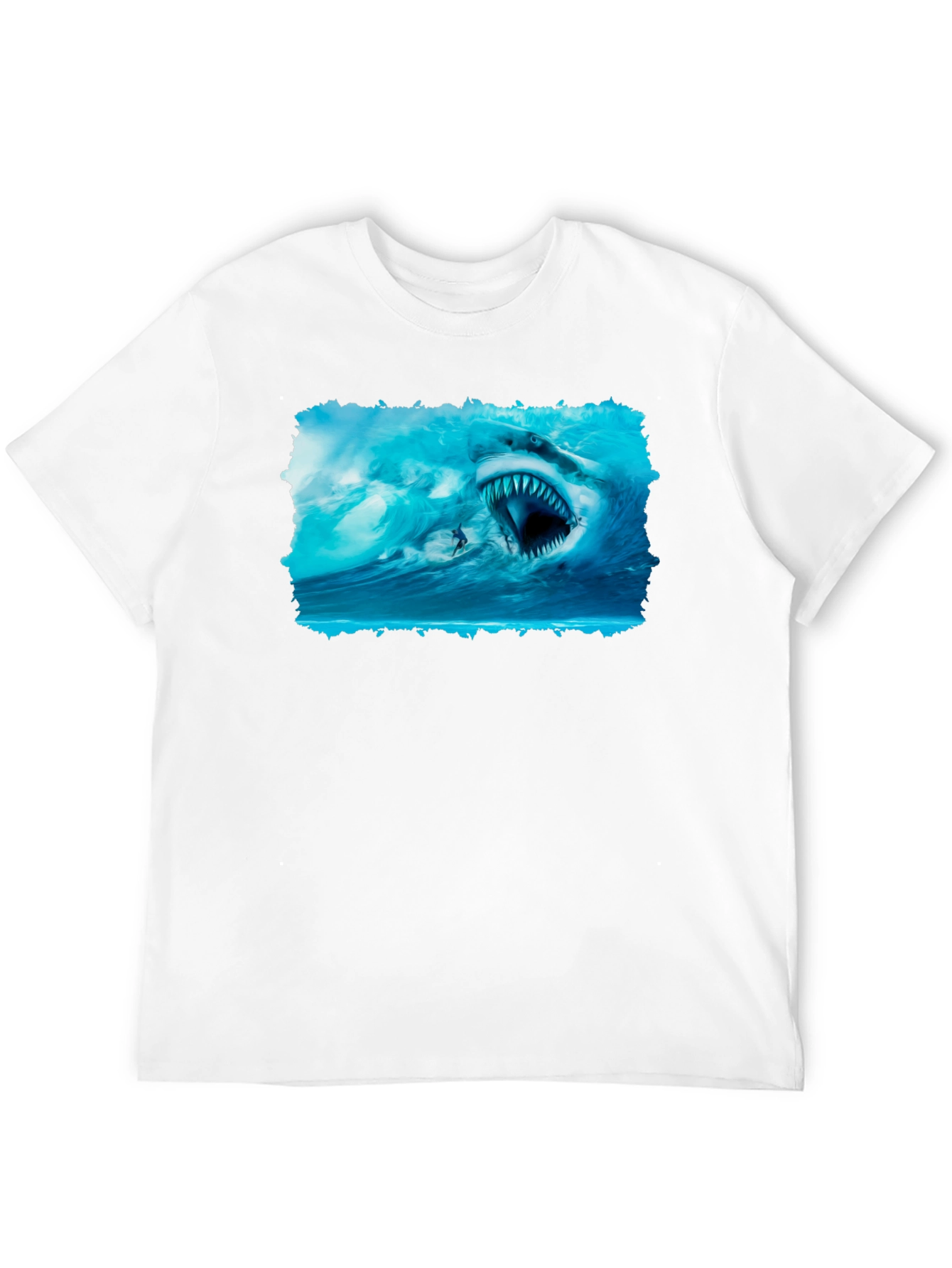 Shark Attack Graphic Tee - Black Cotton T-Shirt