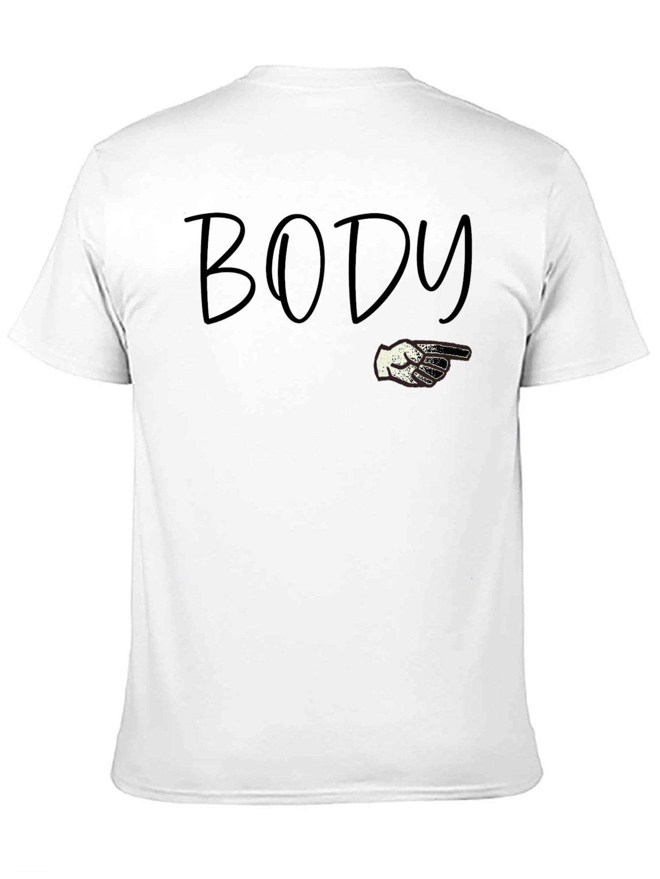 Body Pointing Graphic Tee - Black Cotton T-Shirt