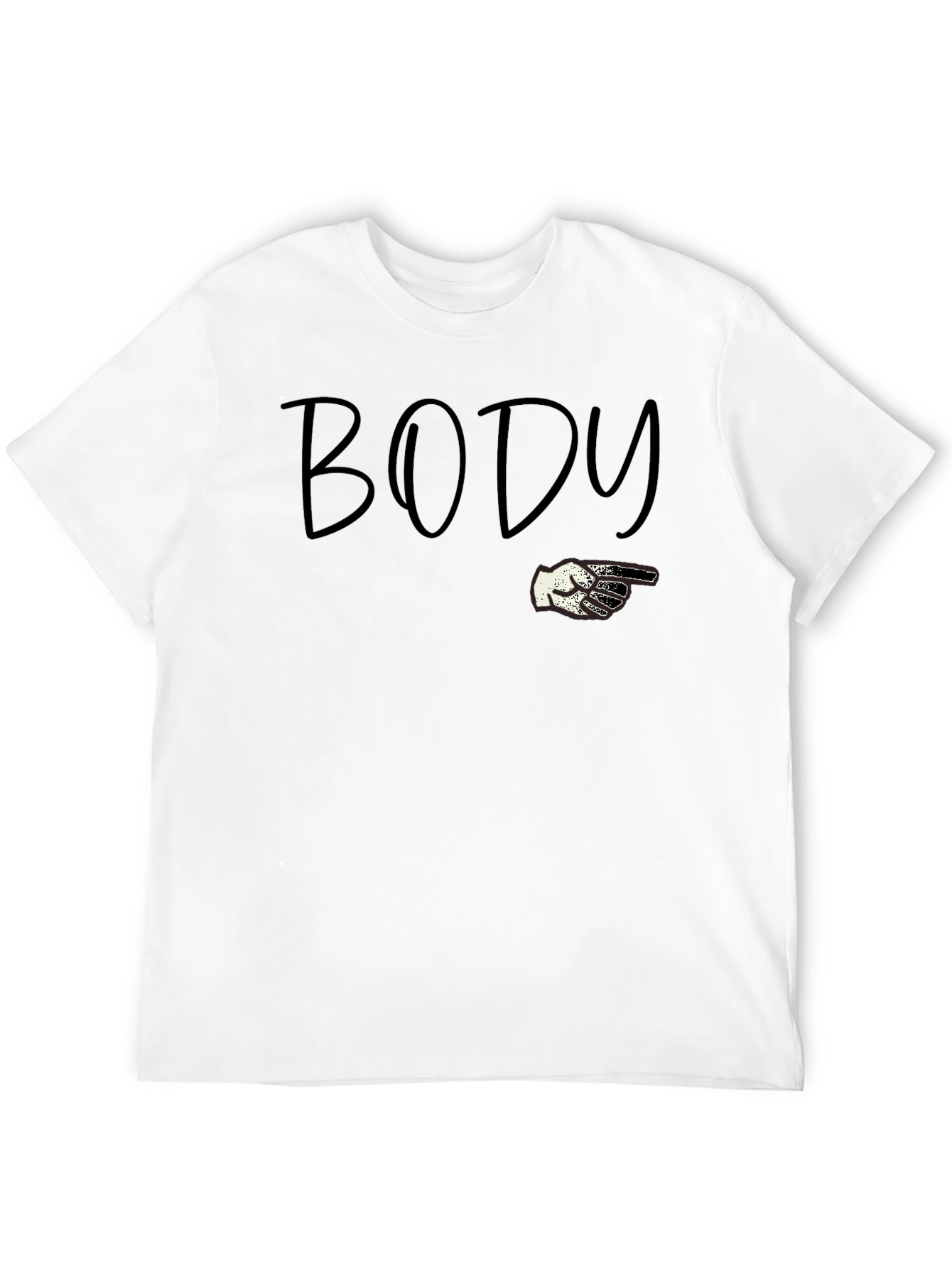 Body Pointing Graphic Tee - Black Cotton T-Shirt