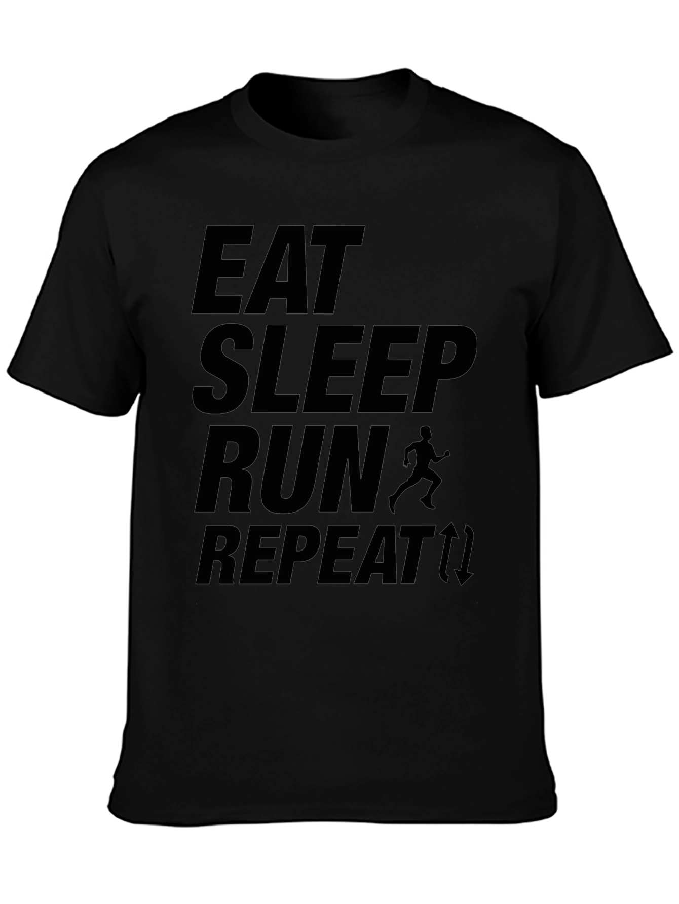 Eat Sleep Run Repeat Black Graphic T-Shirt