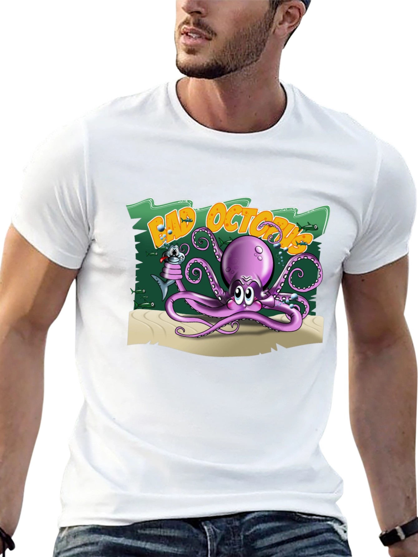 Bad Octopus Graphic T-Shirt - Black
