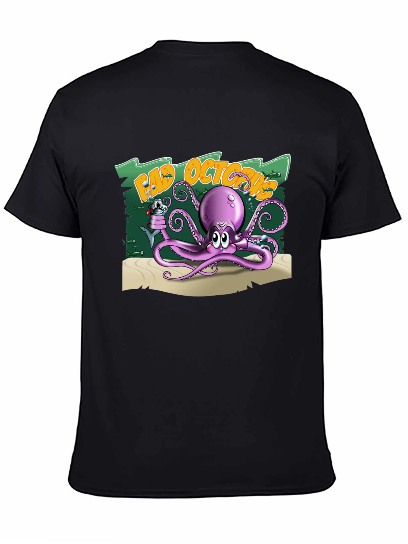 Bad Octopus Graphic T-Shirt - Black