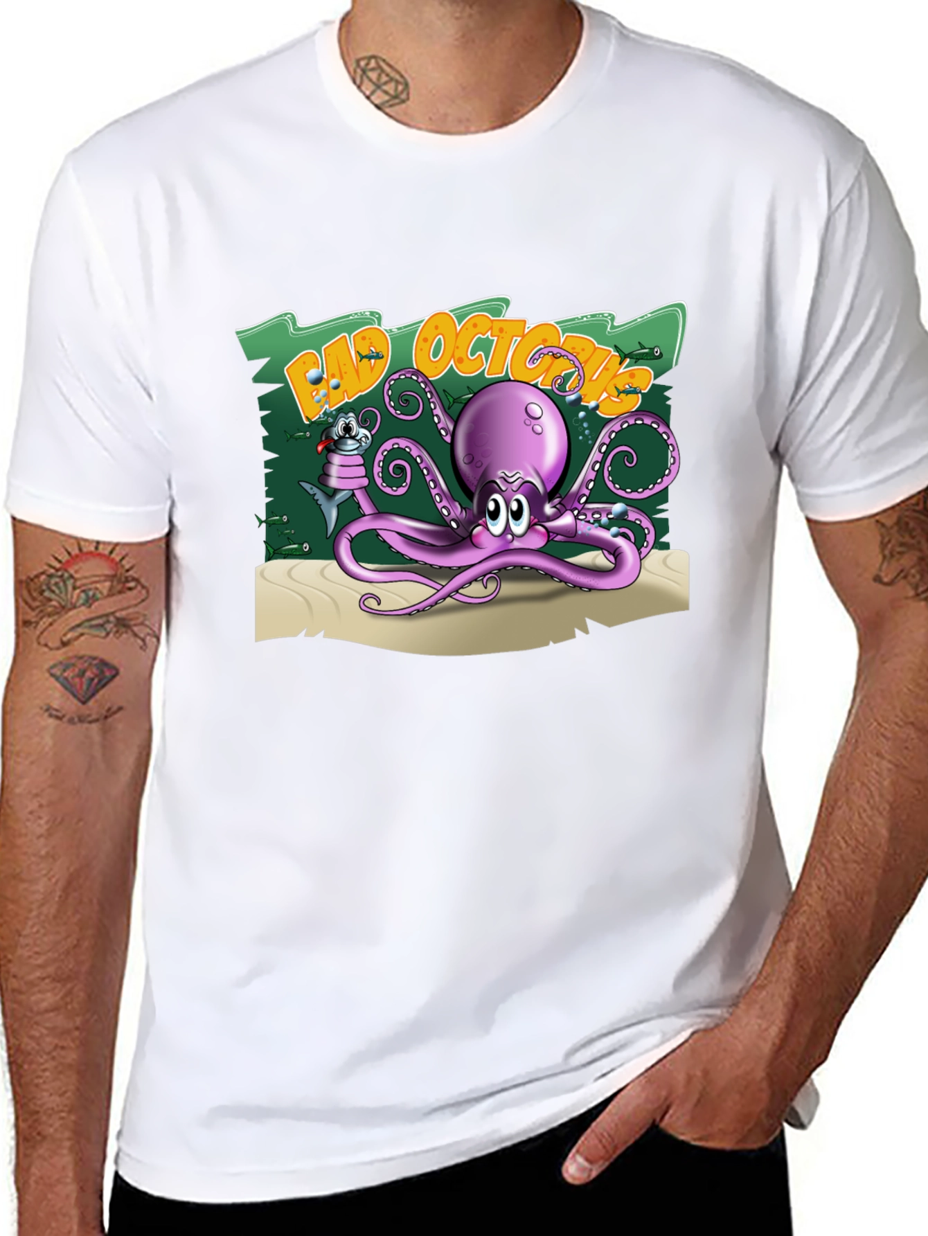 Bad Octopus Graphic T-Shirt - Black