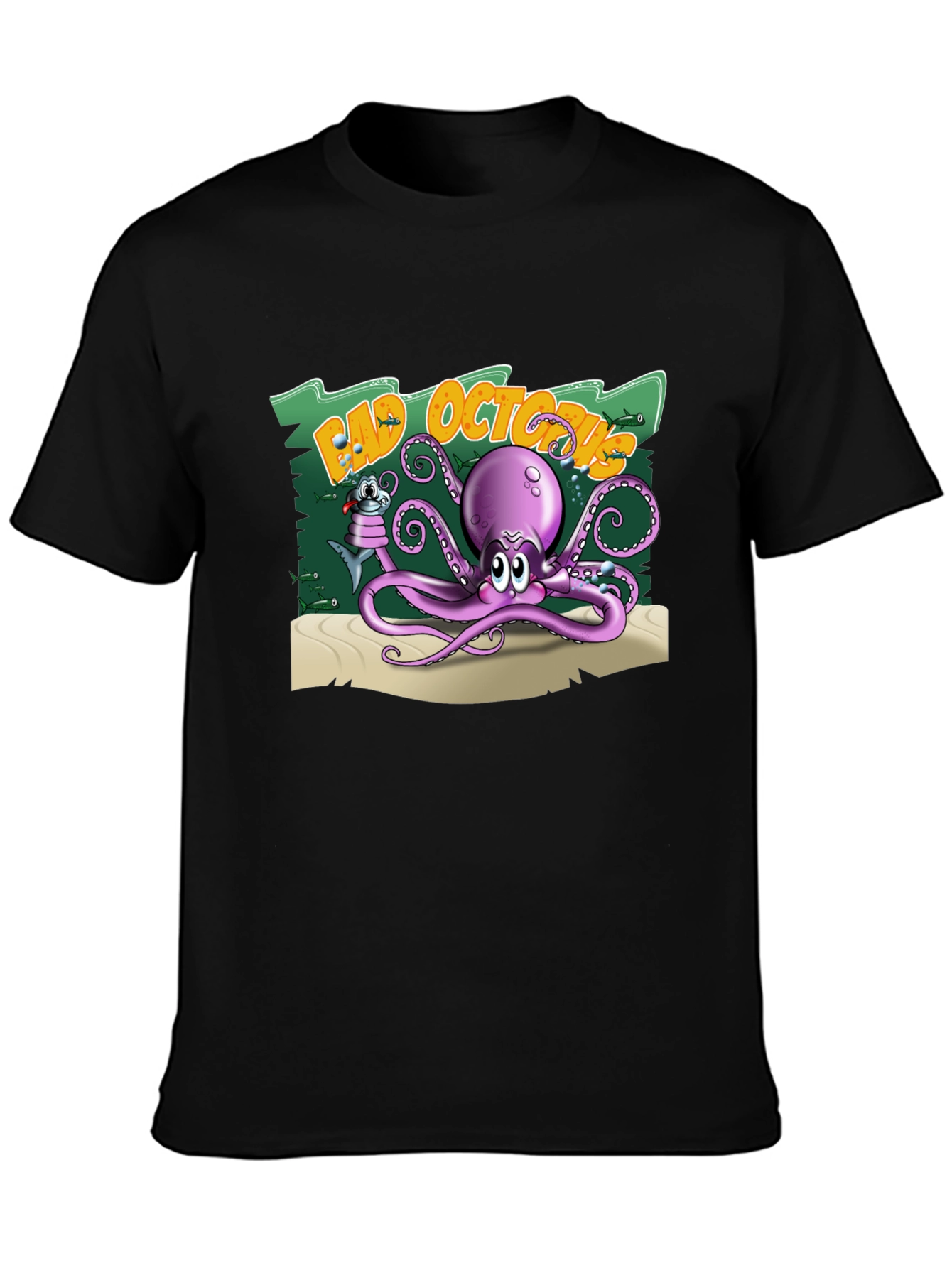 Bad Octopus Graphic T-Shirt - Black