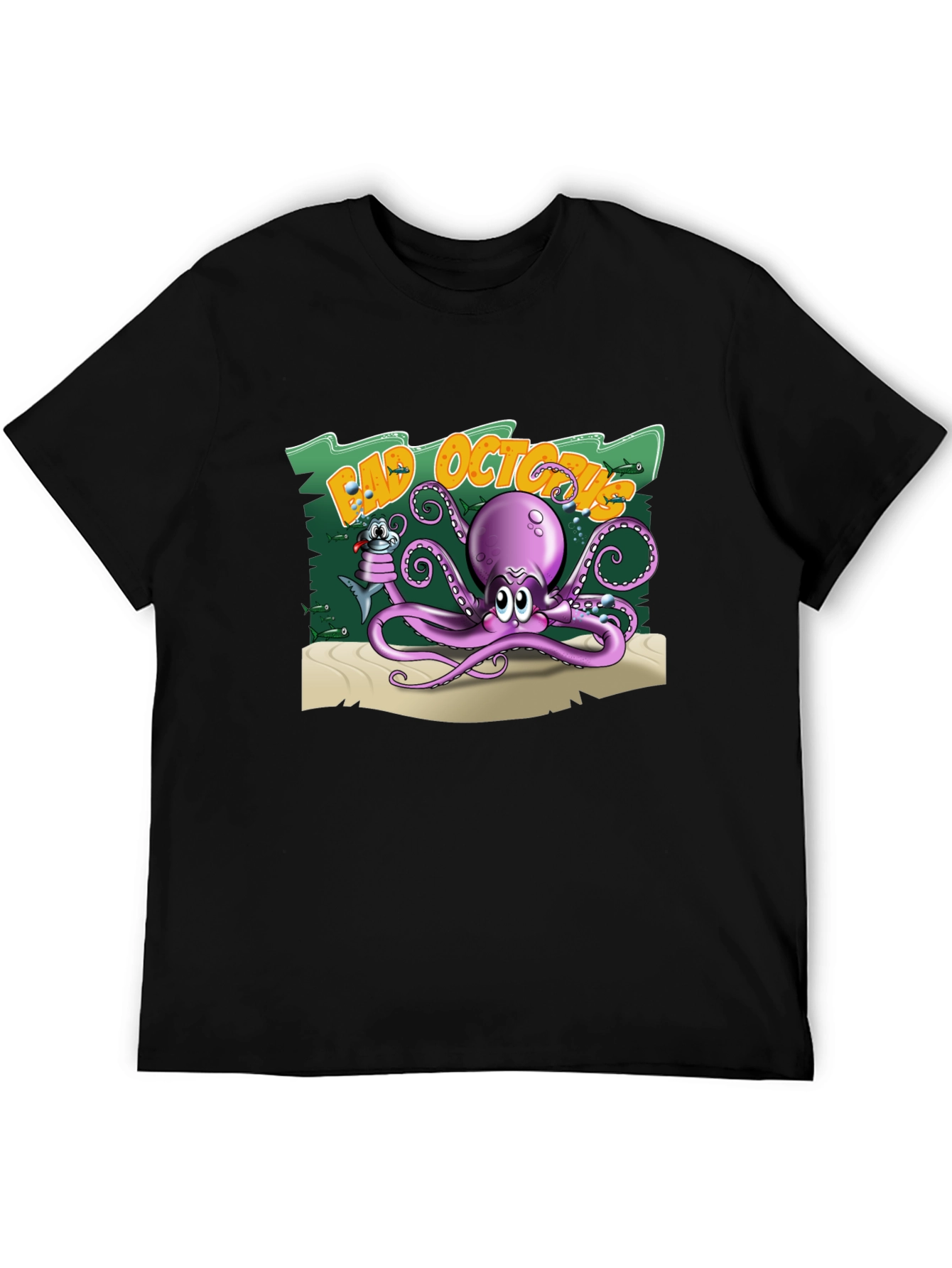 Bad Octopus Graphic T-Shirt - Black