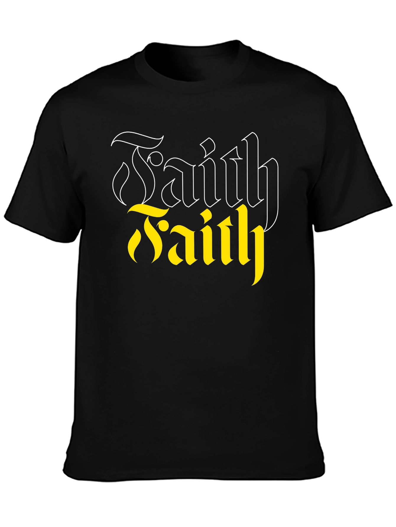 Faith Graphic Tee - Black Cotton Blend Casual T-Shirt