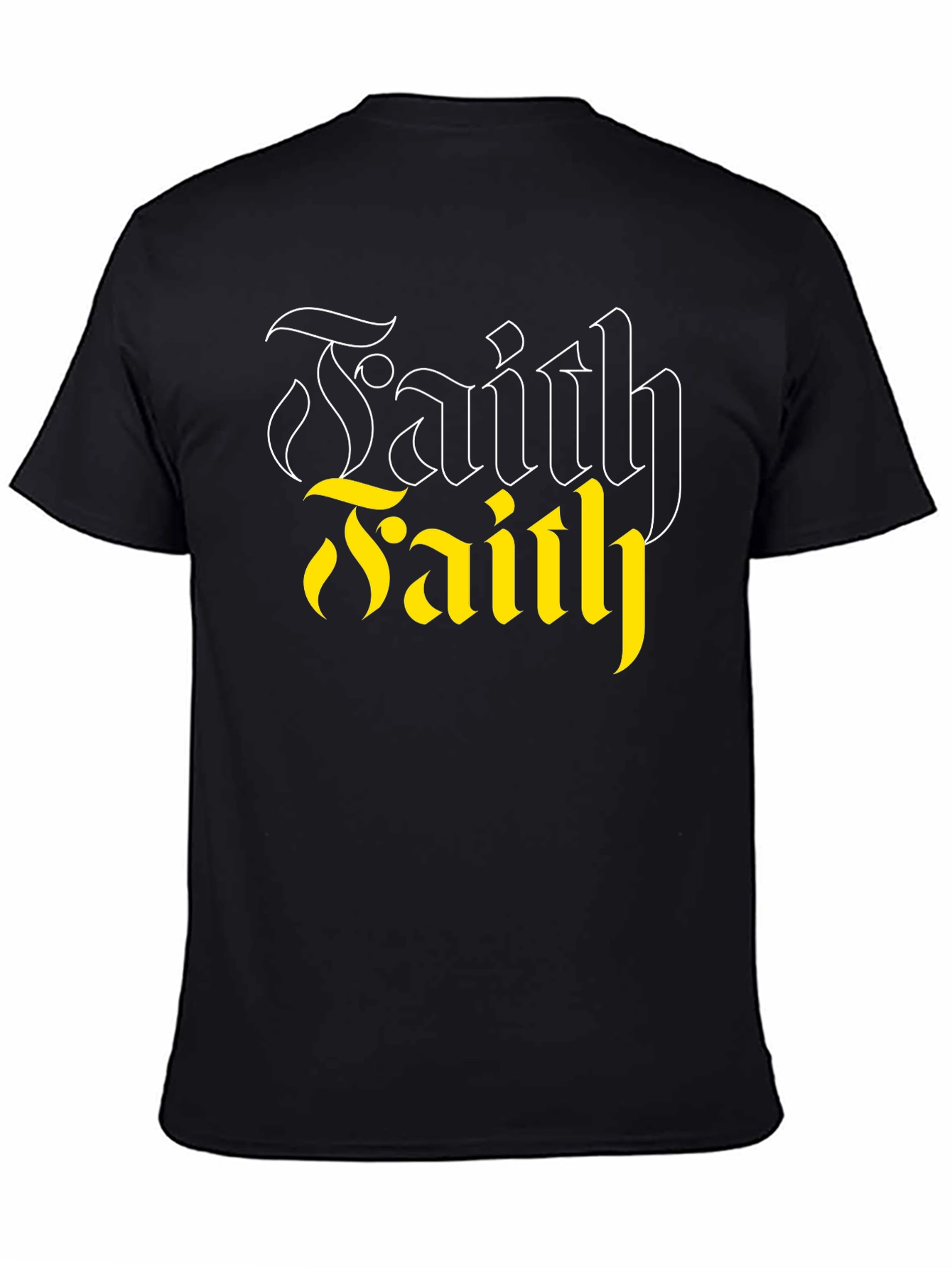 Faith Graphic Tee - Black Cotton Blend Casual T-Shirt