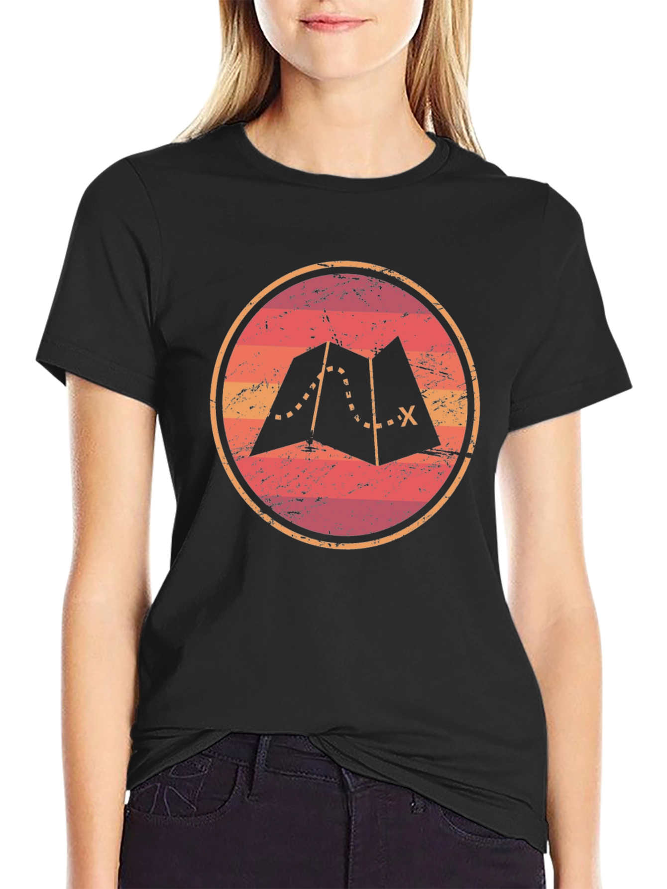 Adventure Map Graphic Tee - Unisex Soft Black T-Shirt