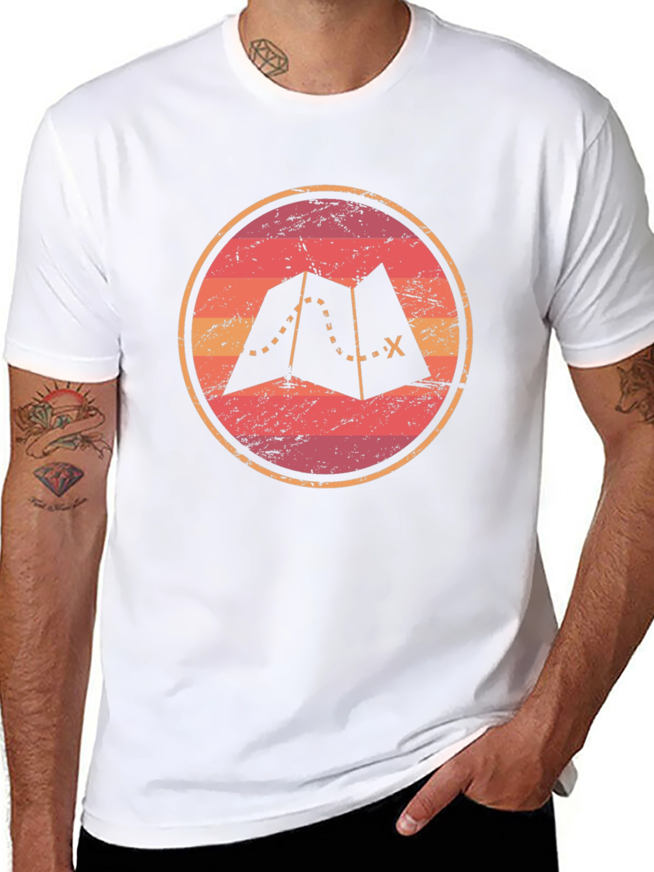 Adventure Map Graphic Tee - Unisex Soft Black T-Shirt