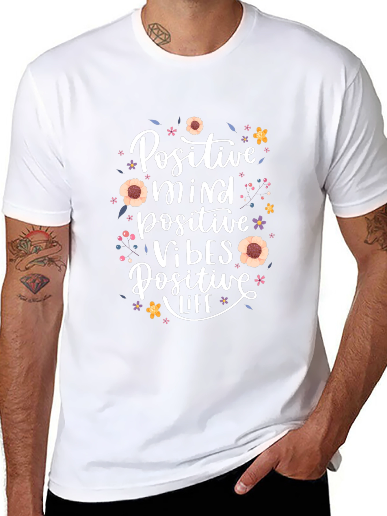 Positive Mind Vibes Life Black T-Shirt