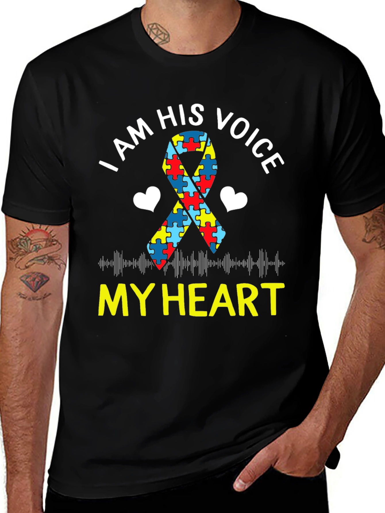 Autism Awareness T-Shirt: I Am His Voice My Heart