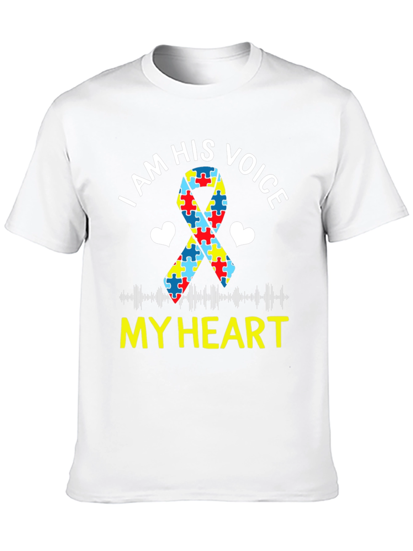 Autism Awareness T-Shirt: I Am His Voice My Heart