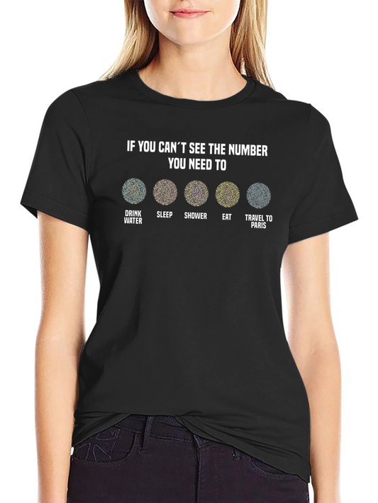 Cant See the Number T-Shirt - Funny Ishihara Test Design