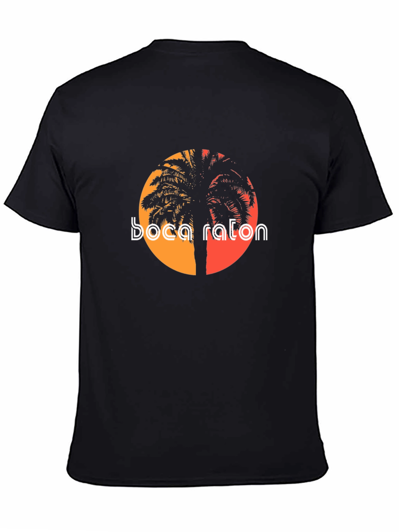 Boca Raton Palm Tee - Black Graphic T-Shirt