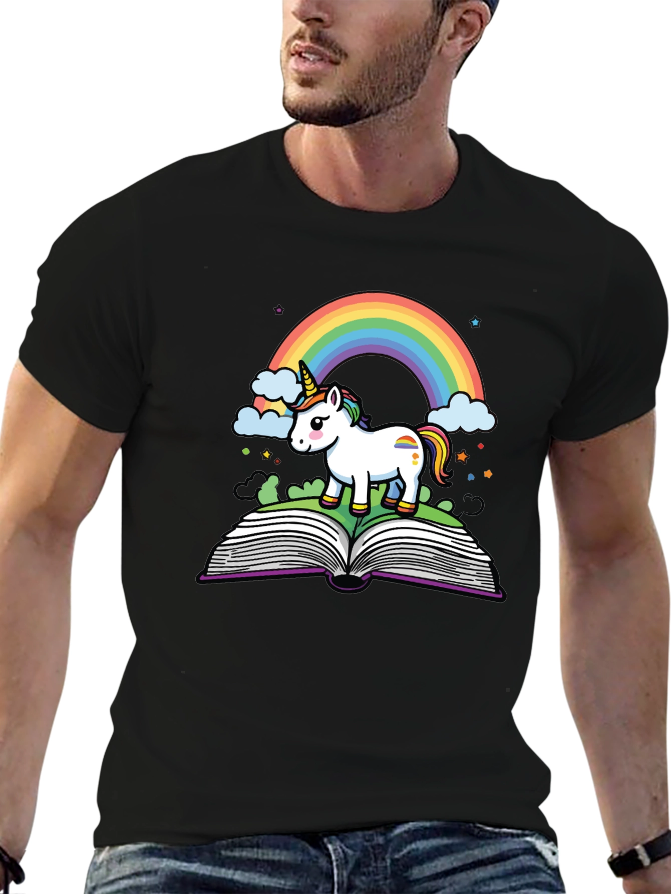 Unicorn Rainbow Book T-Shirt