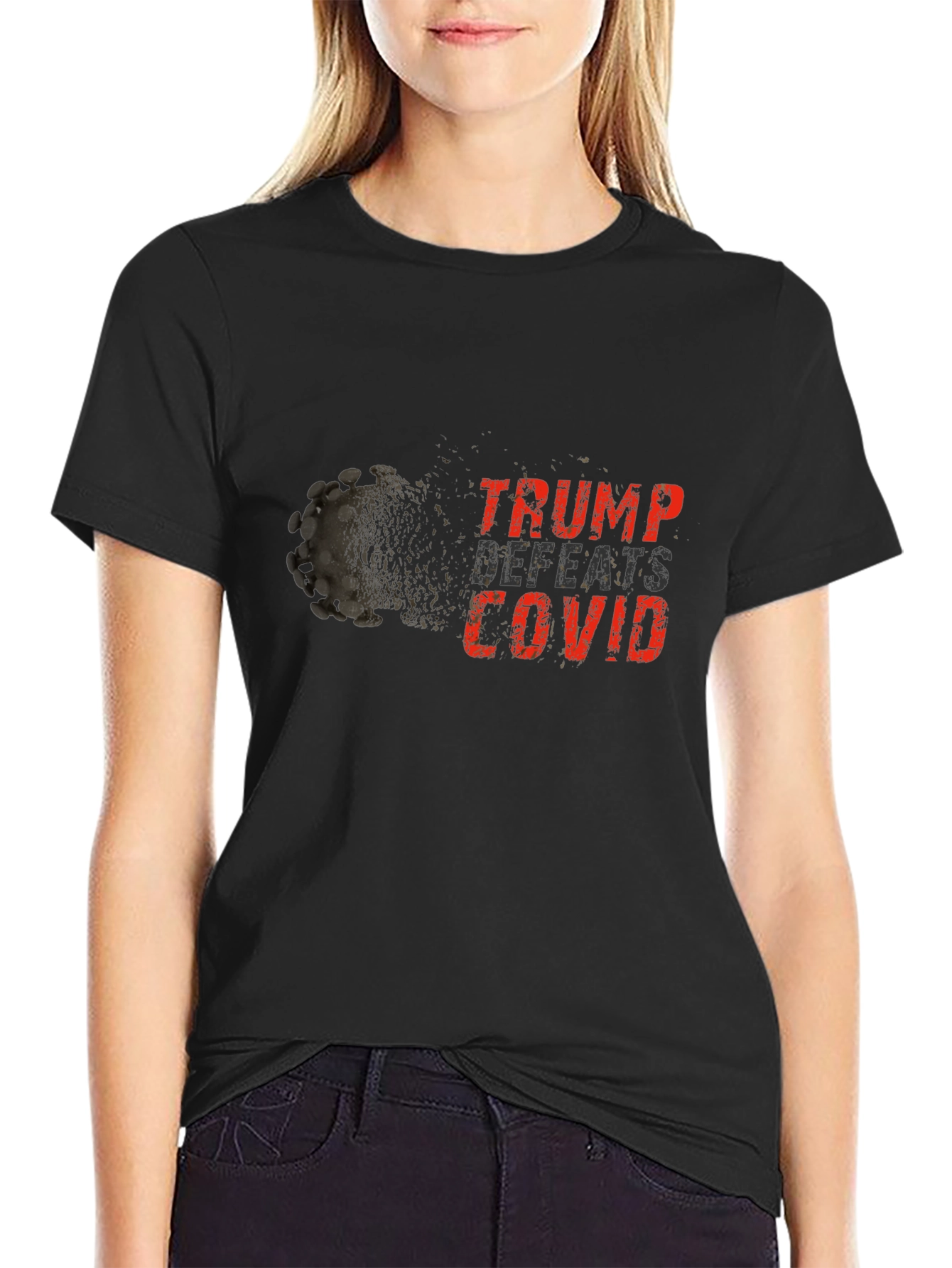 Trump Defeats COVID Black T-Shirt
