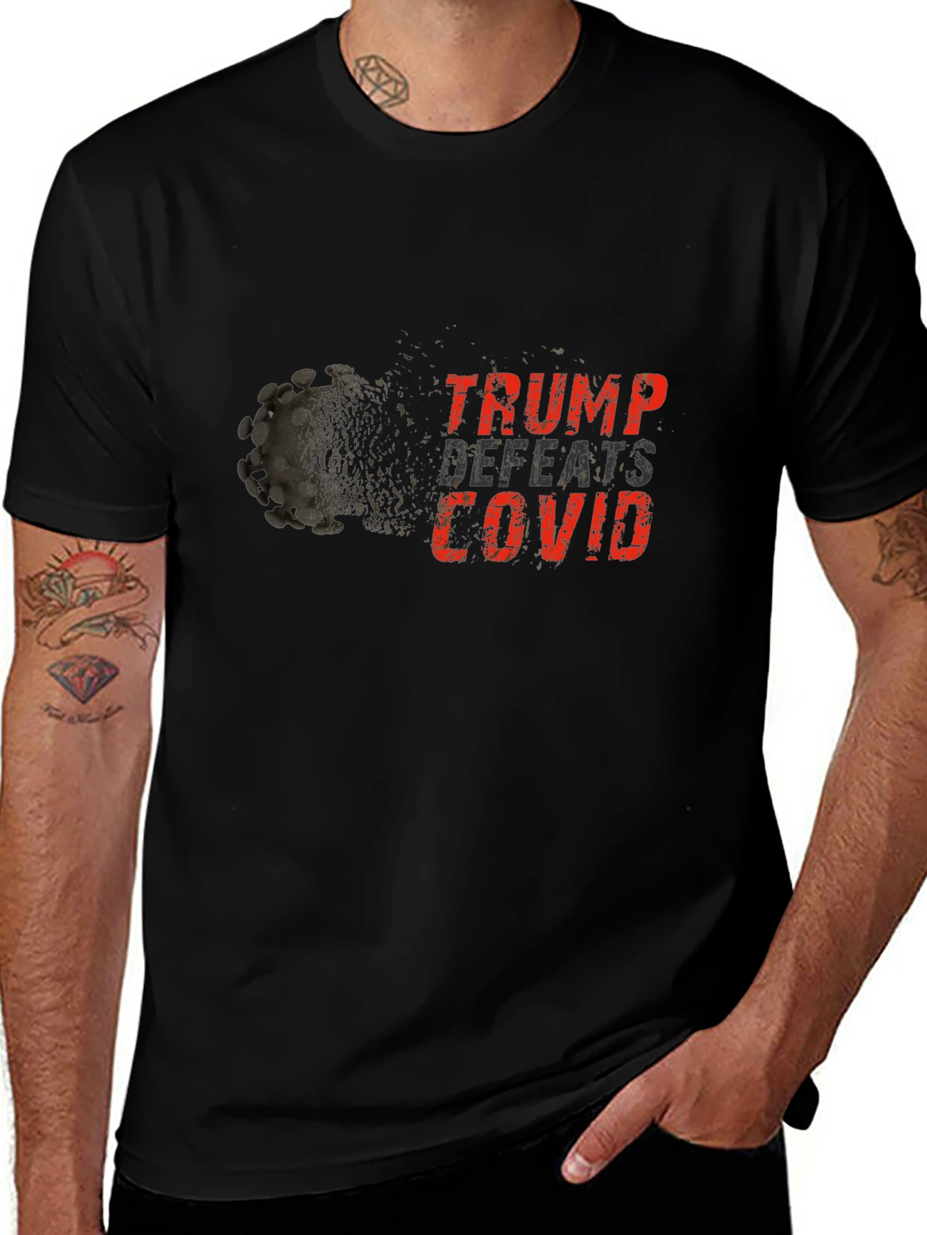 Trump Defeats COVID Black T-Shirt