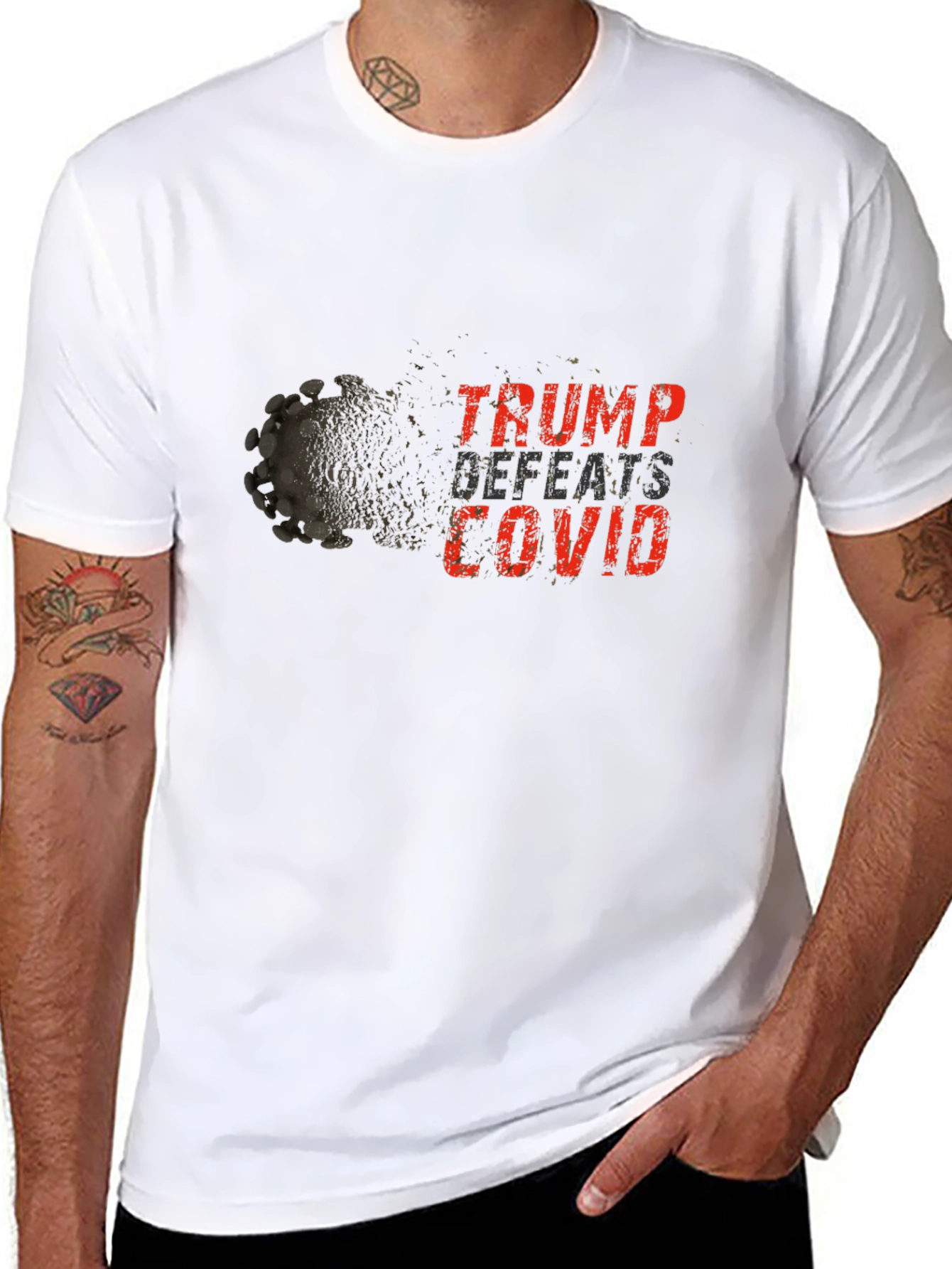 Trump Defeats COVID Black T-Shirt